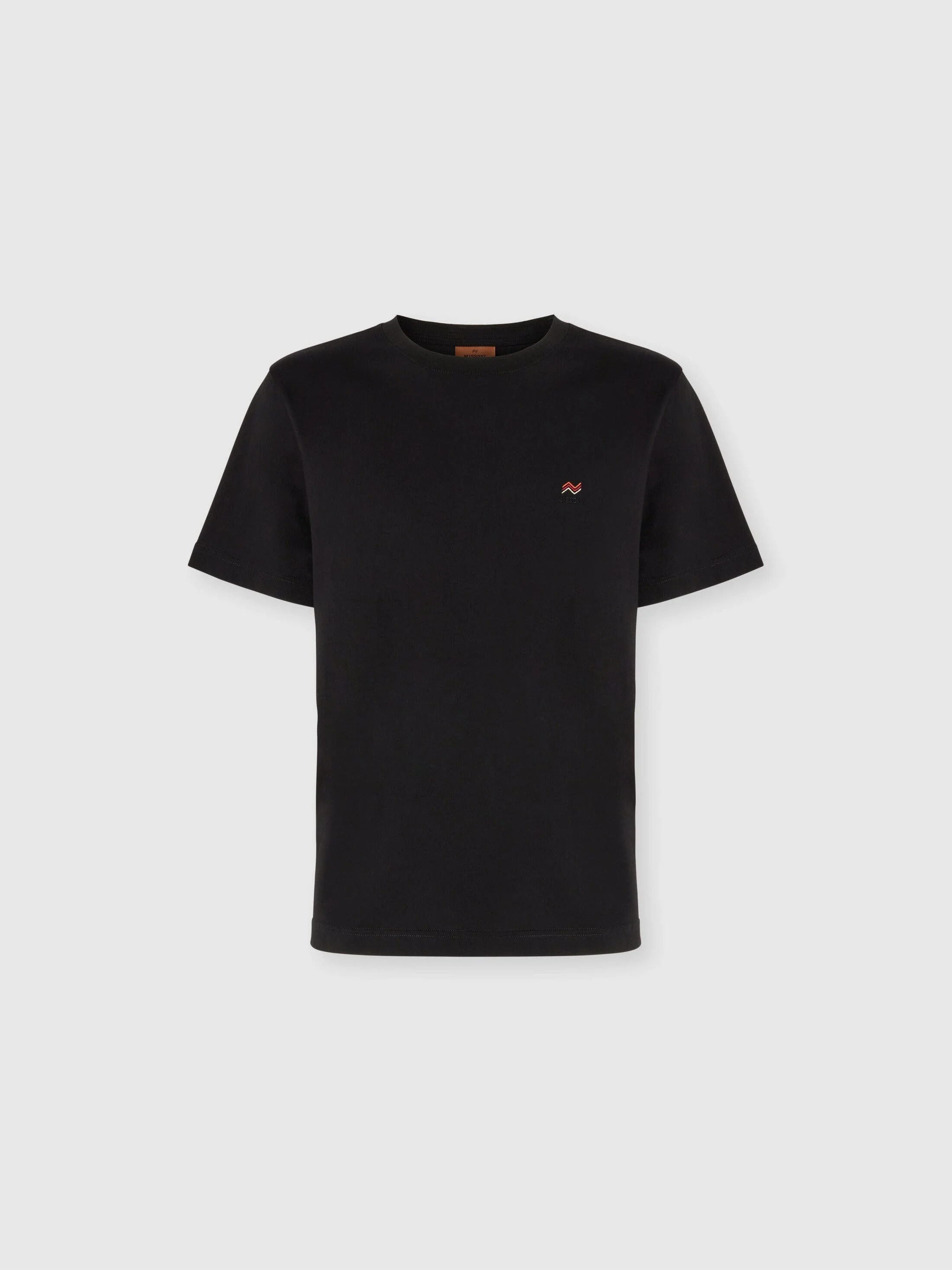 Missoni Crew Neck T-shirt In Cotton With Embroidery And Logo in Black at Nordstrom - 1