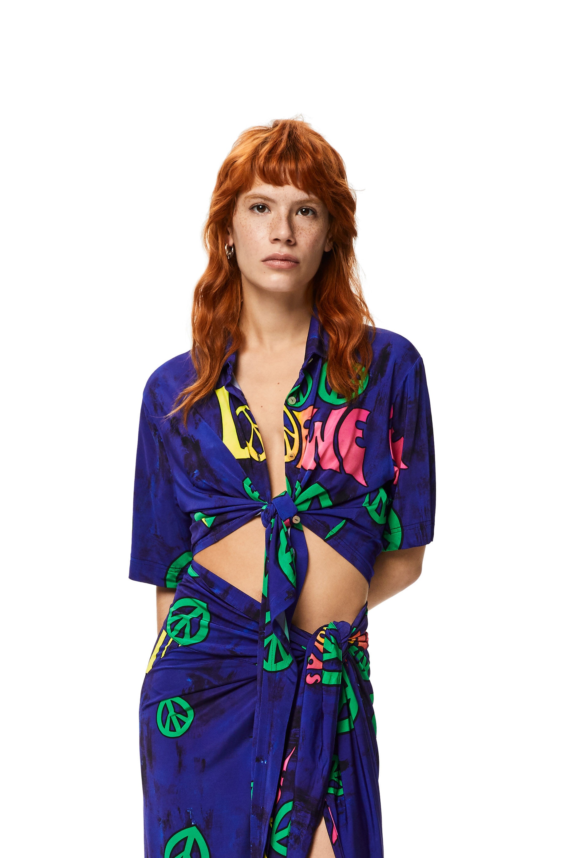LOEWE peace cropped top in viscose - 3