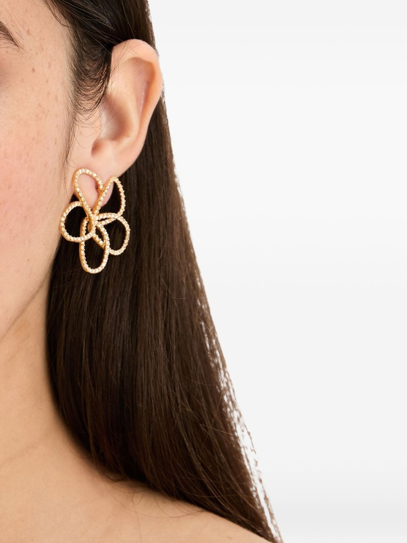 Oscar de la Renta flower-embellished earrings outlook