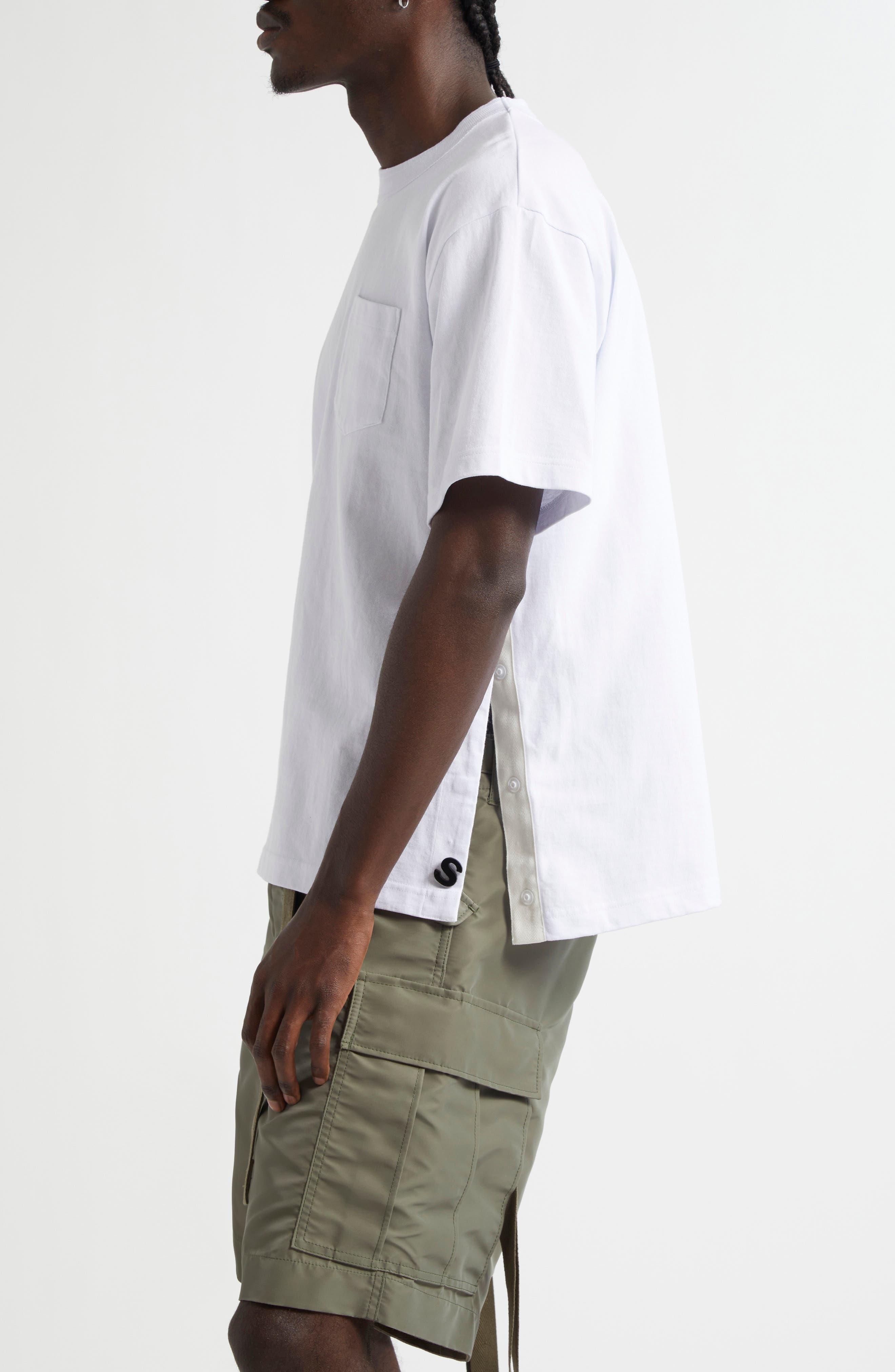 Sacai Cotton Pocket T-Shirt in White 101 at Nordstrom - 3