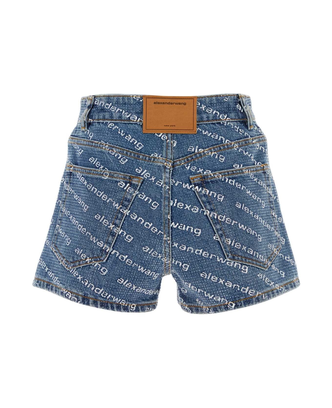 Printed Denim Shorts - 2