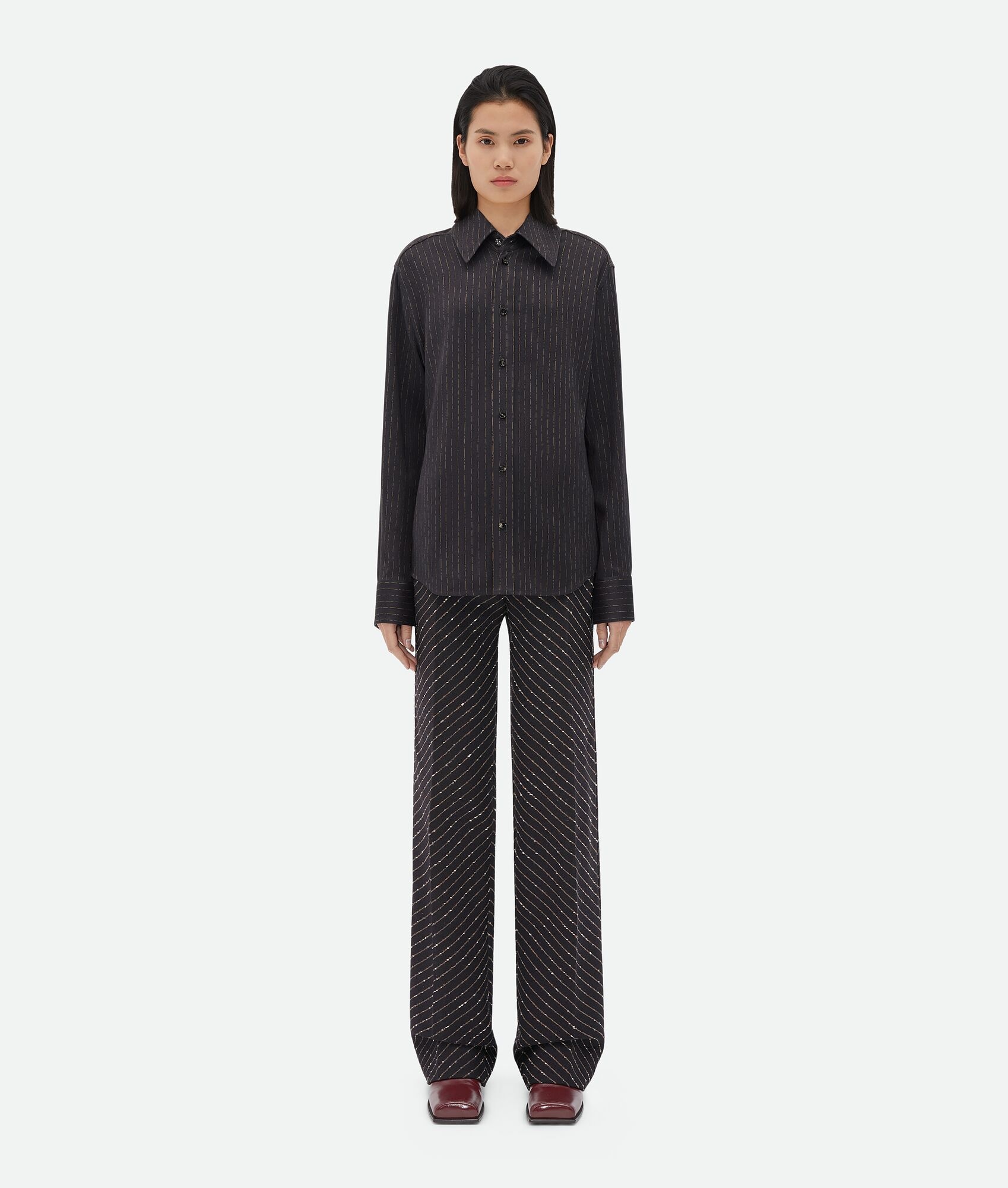 Cotton And Silk Stripe Shirt - 1