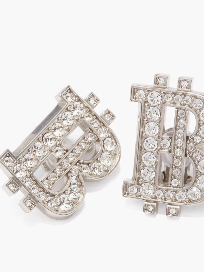 BALENCIAGA B-Coin crystal-embellished earrings