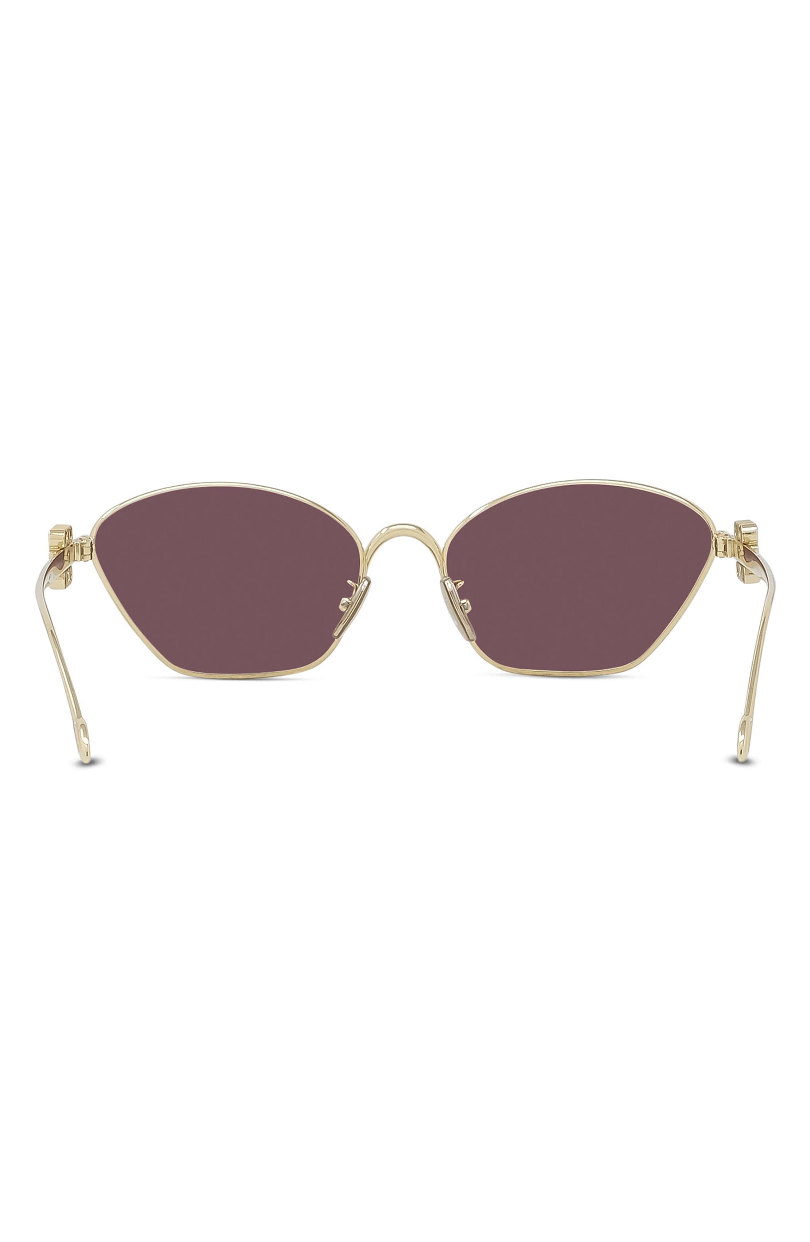Loewe 57mm Cat Eye Sunglasses in Shiny Endura Gold /Violet at Nordstrom - 3