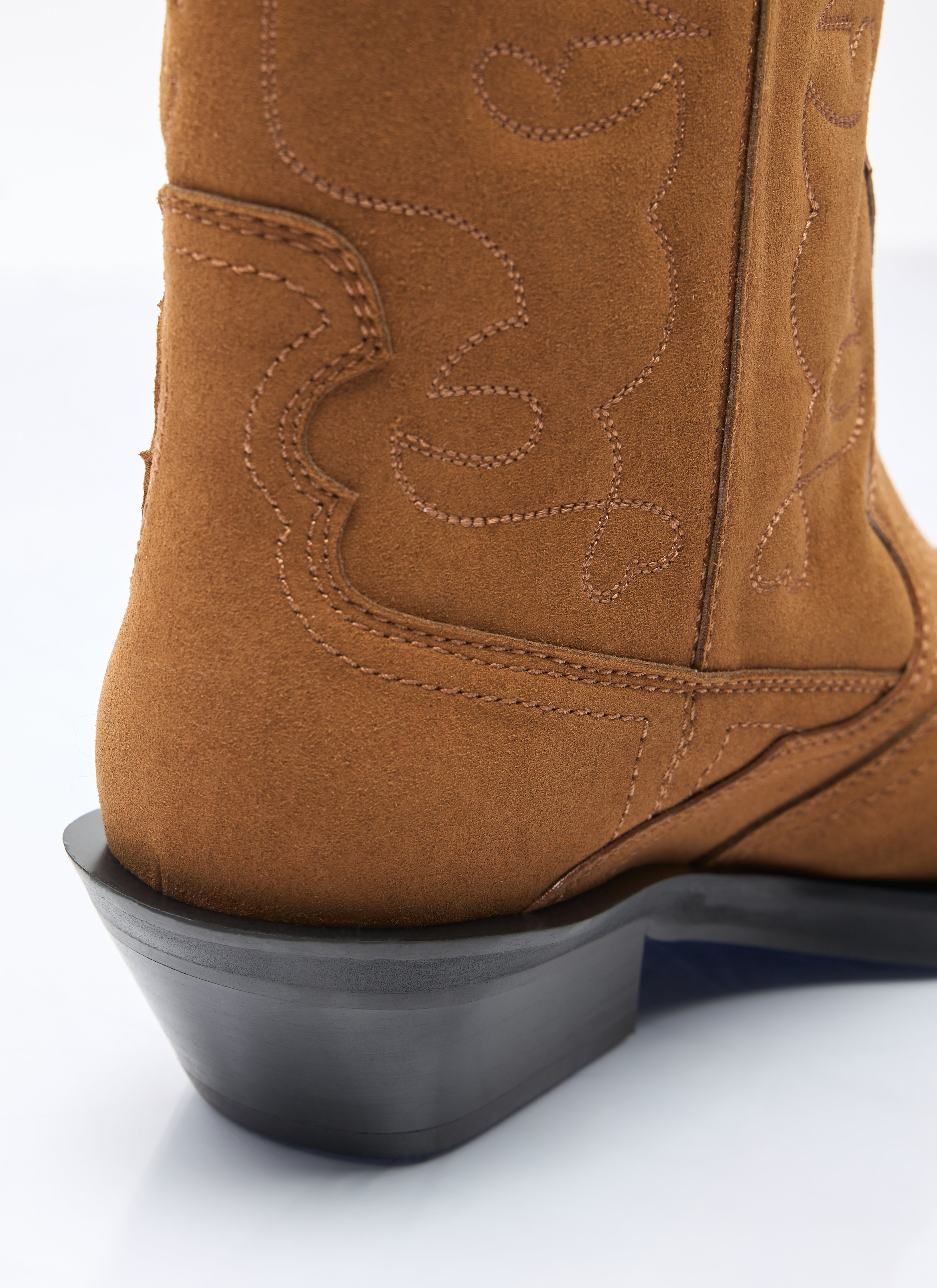 Ganni Women Mid Shaft Embroidered Western Boots - 6