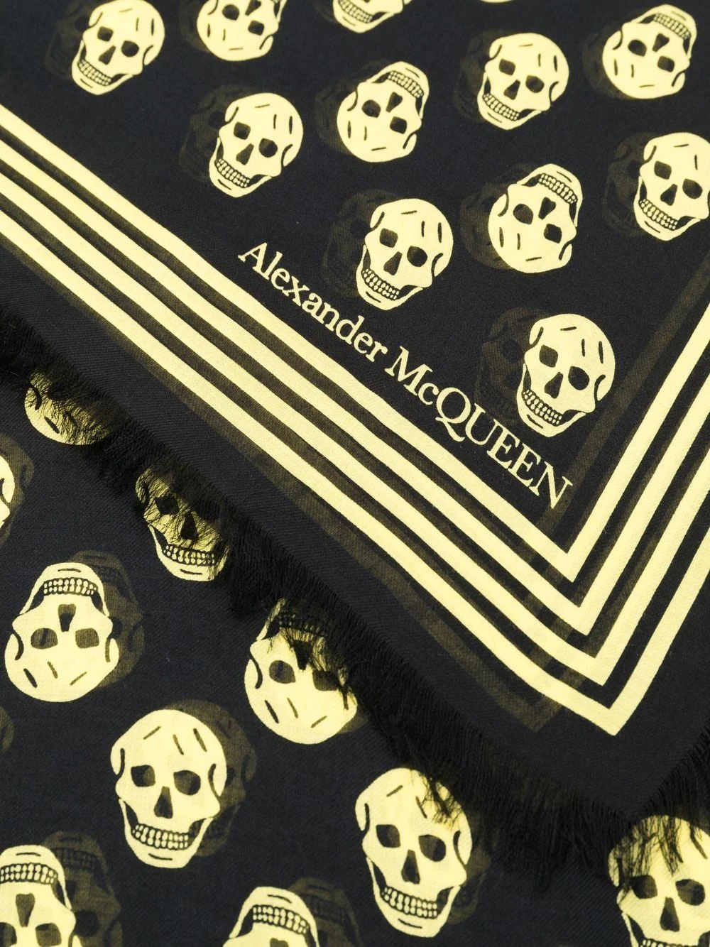 Skull logo embroidered scarf - 3