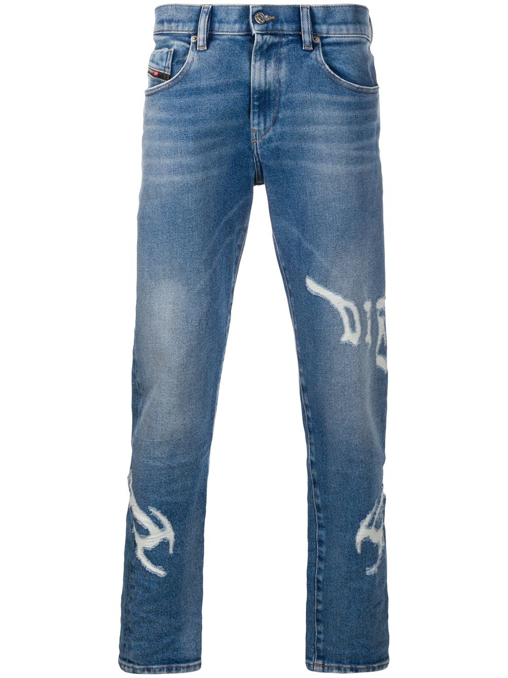 logo appliqué straight-leg jeans - 1