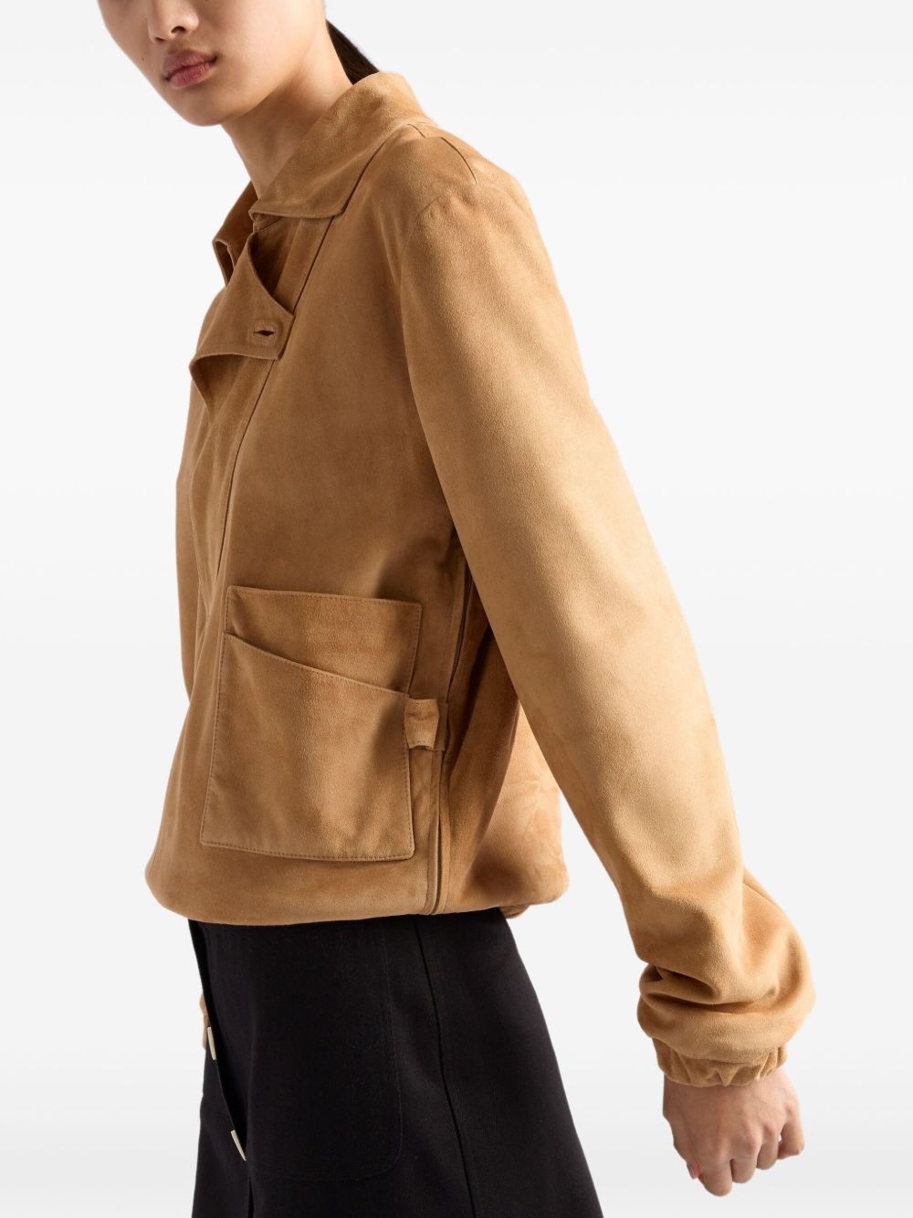suede blouson jacket - 4