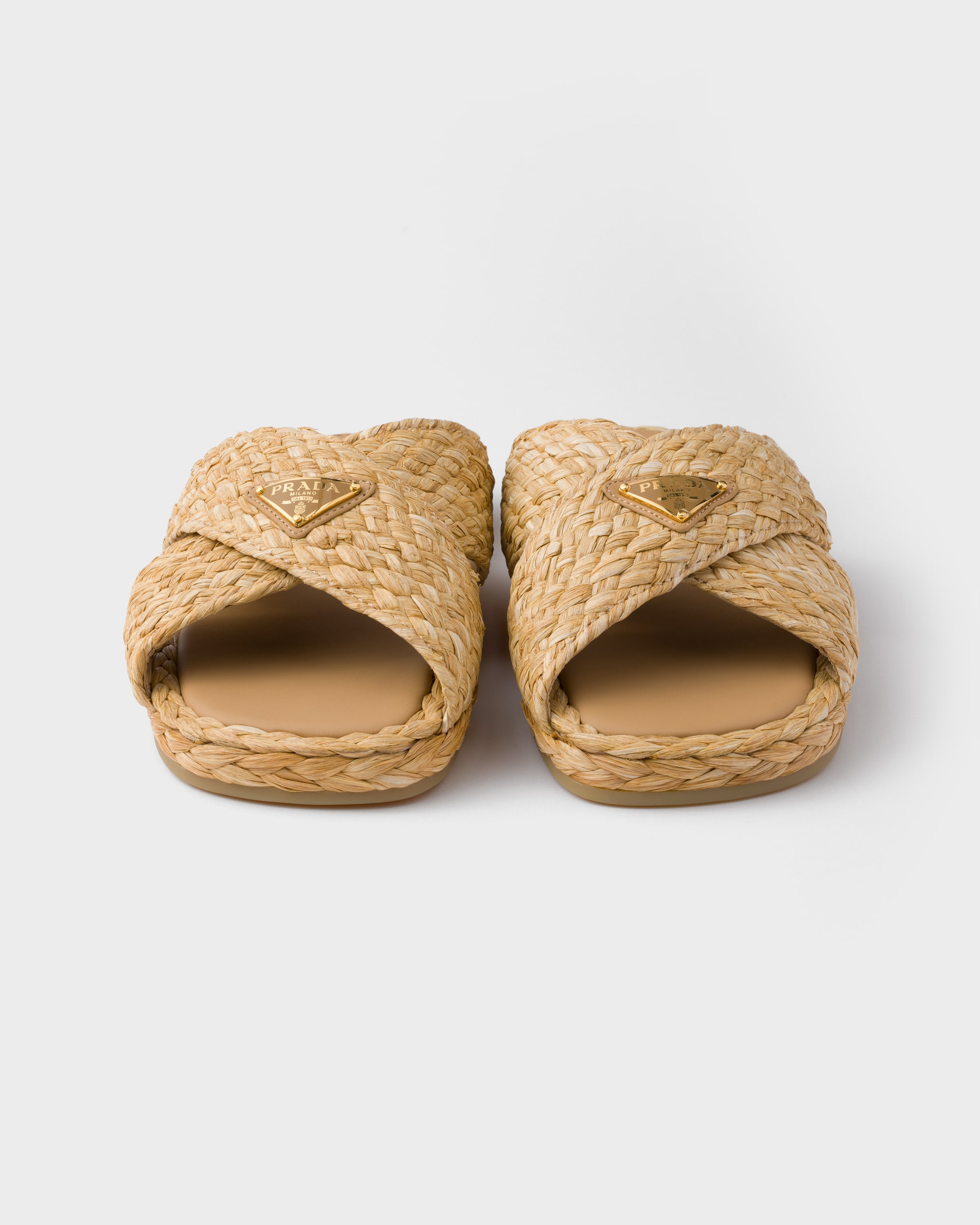 Raffia crisscross slides - 5