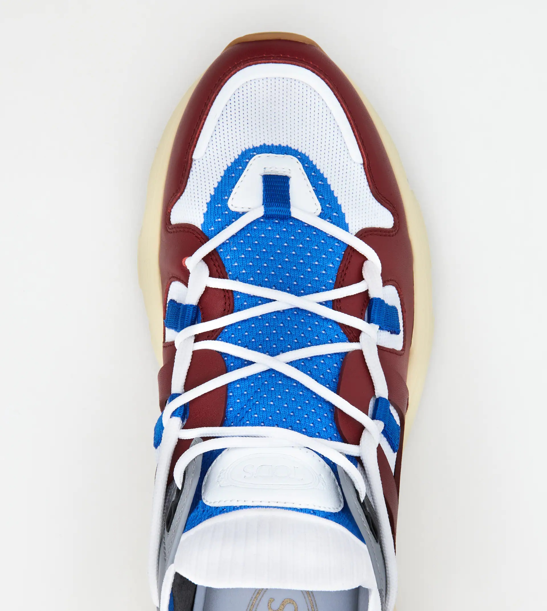 LEATHER AND TECHNICAL FABRIC SNEAKERS - GREY, BLUE, BURGUNDY - 4