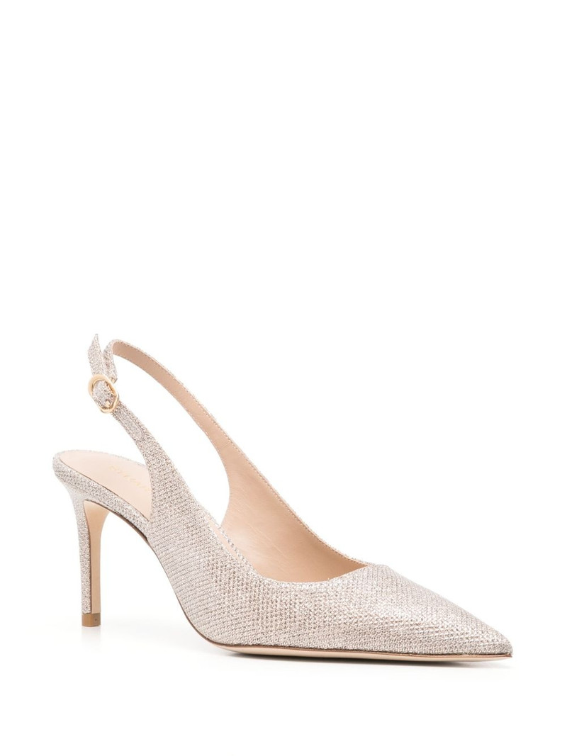 Stuart Weitzman 80mm lurex-detail slingback pumps outlook