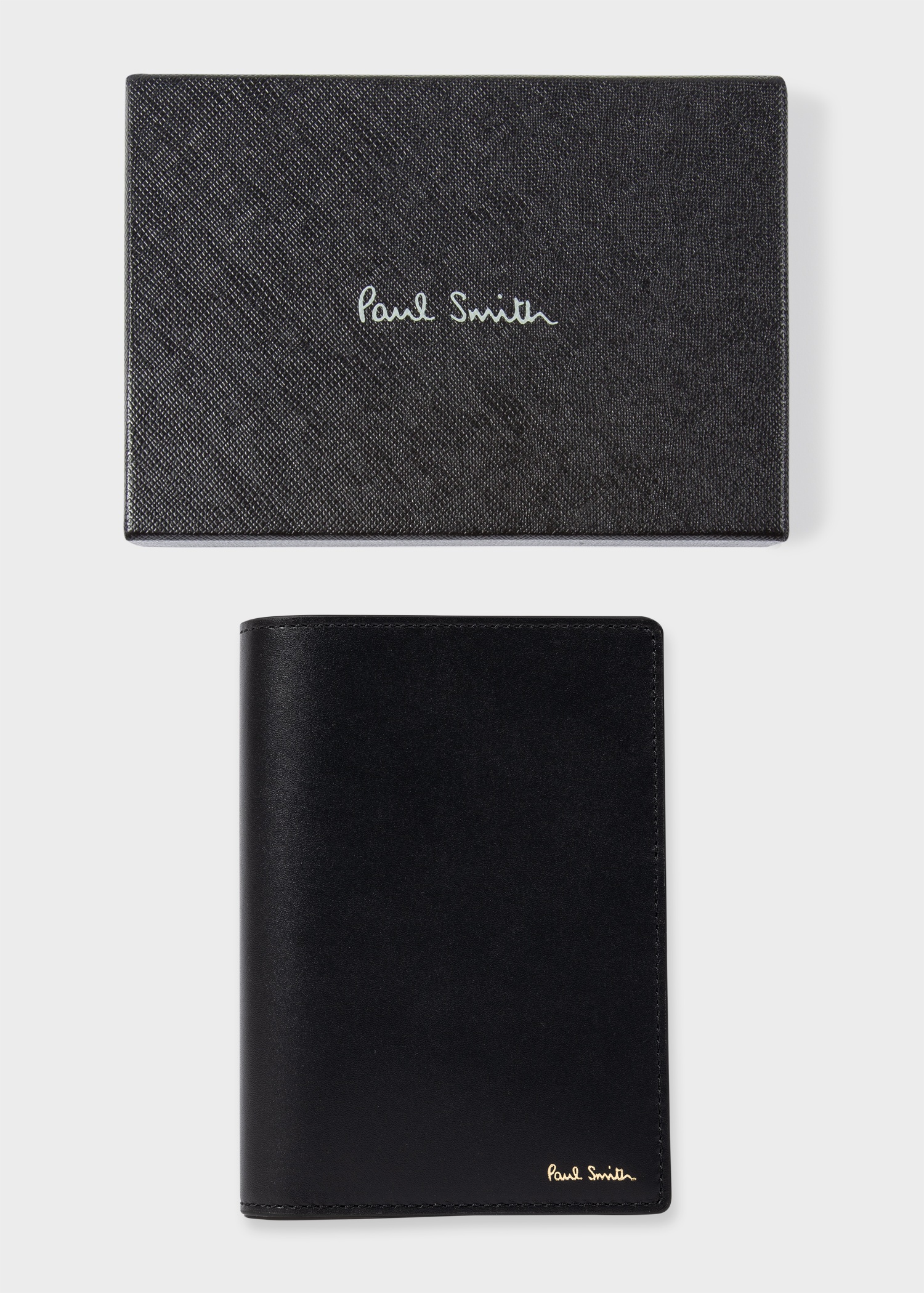 Black 'Signature Stripe' Interior Leather Passport Cover - 6