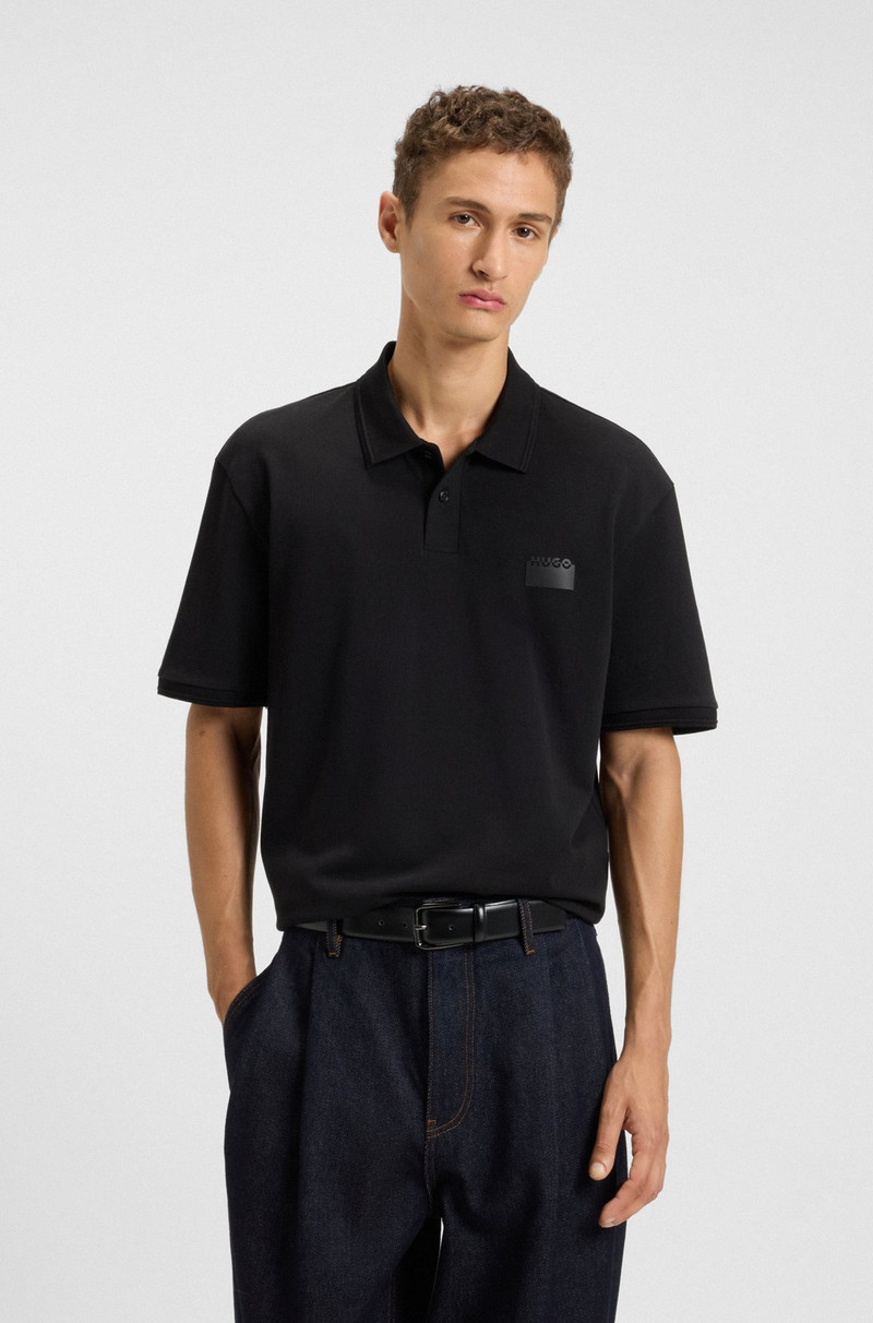 SPLIT-LOGO RELAXED-FIT POLO SHIRT IN COTTON PIQUÉ 2