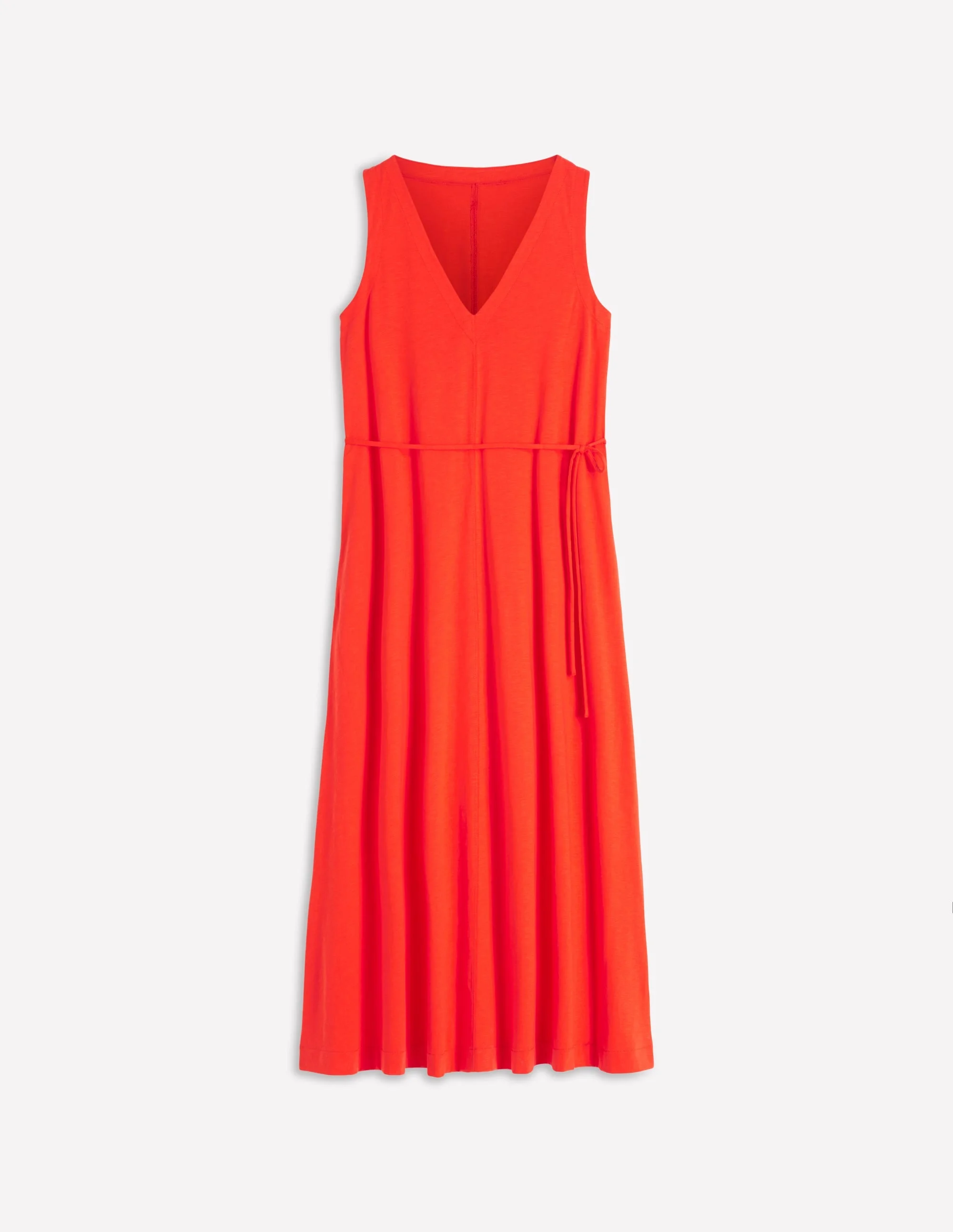 Mia V-neck Jersey Midi Dress-Firecracker Red - 1