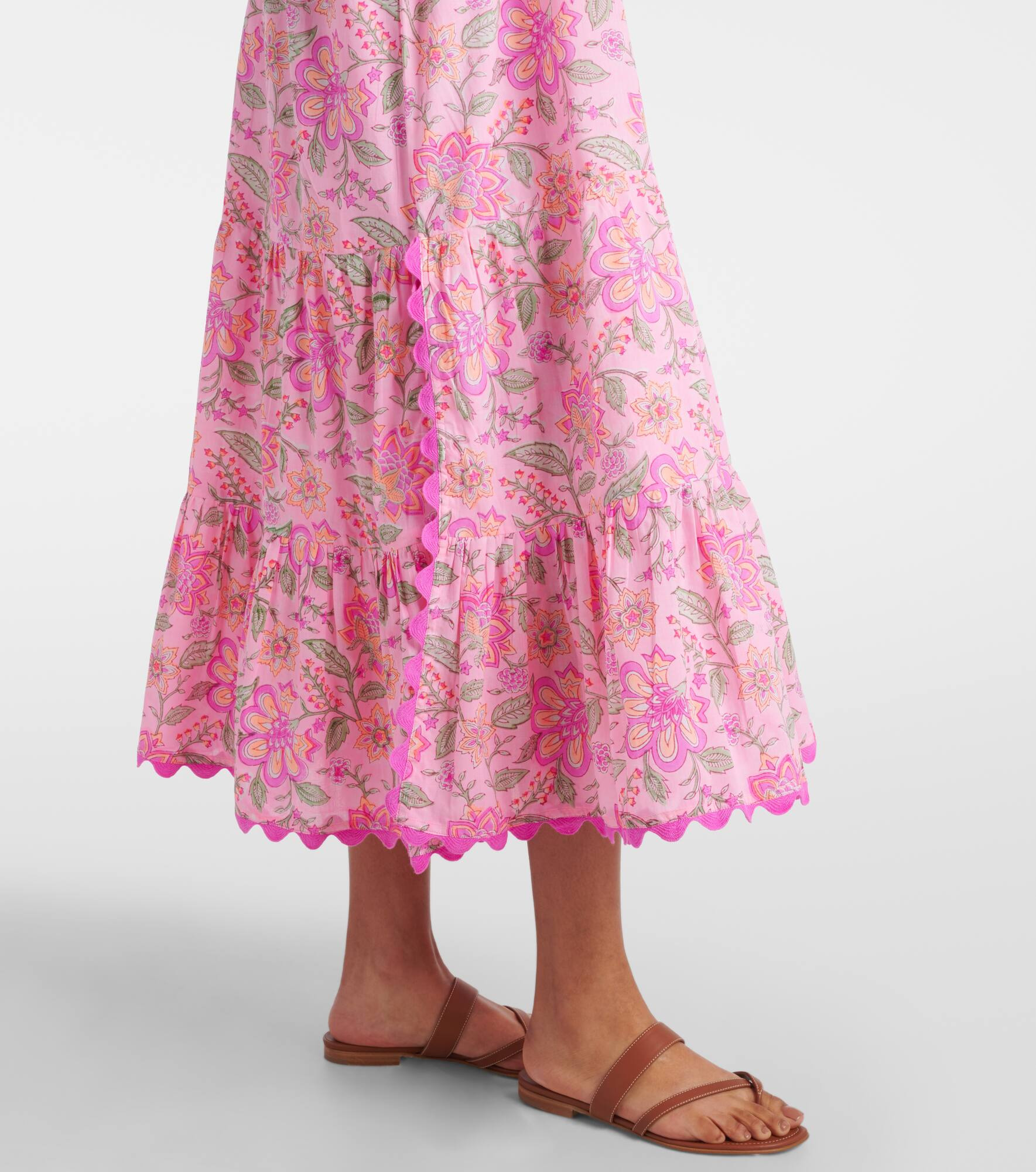 Floral printed cotton maxi dress - 5
