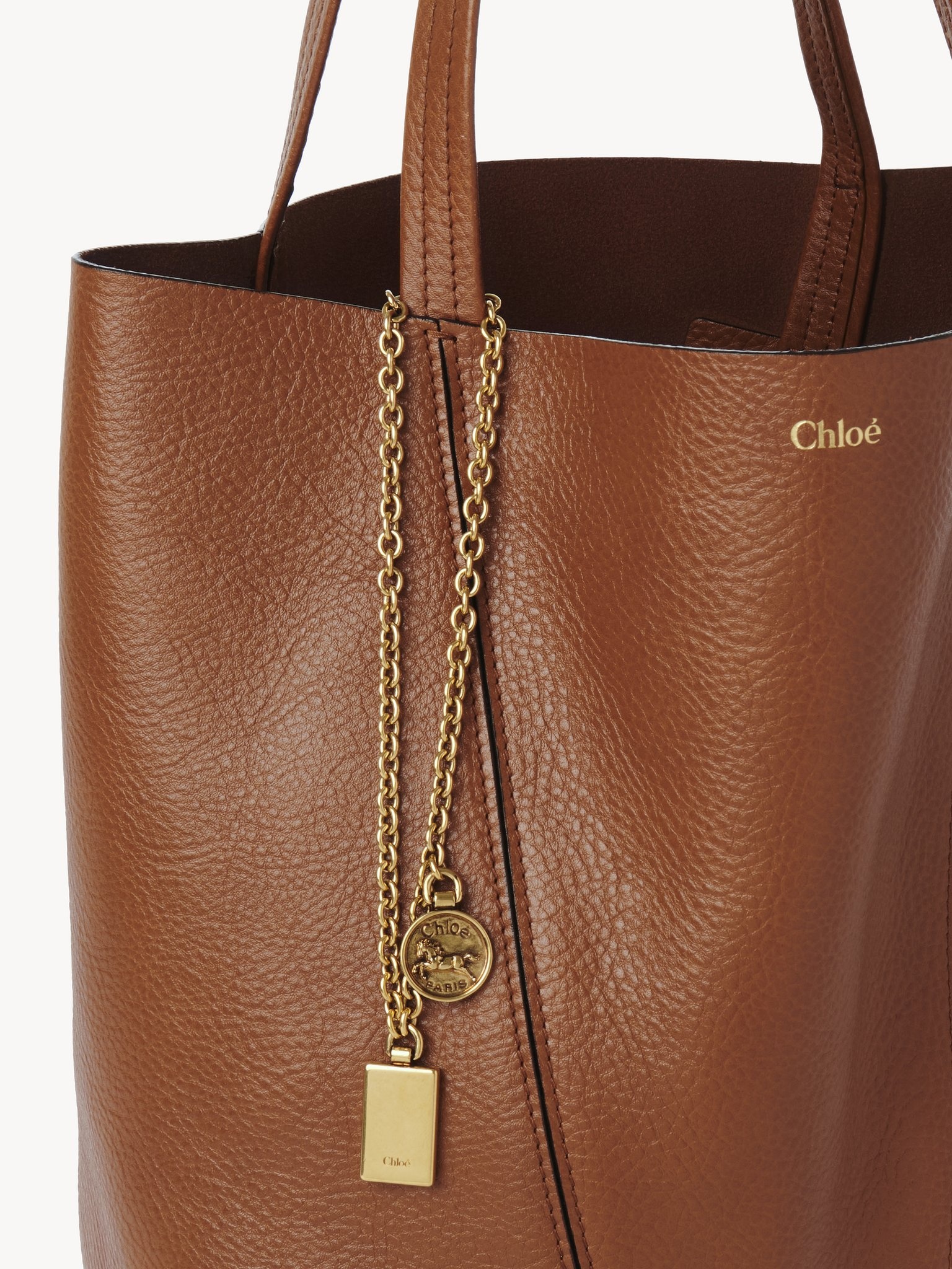 CHLOÉ SPIN TOTE BAG IN GRAINED LEATHER - 7