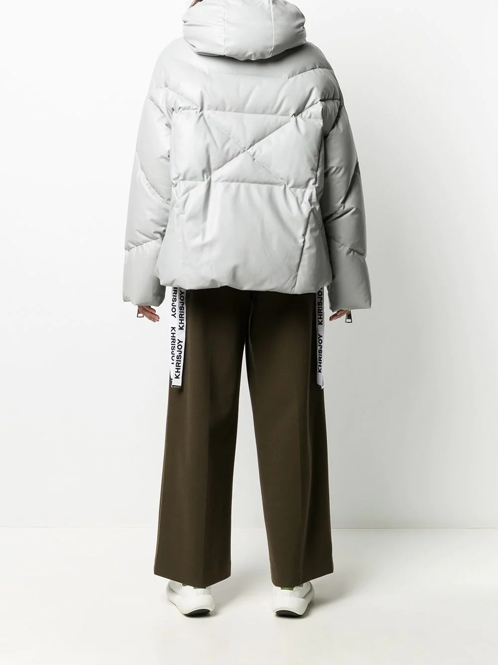 logo drawstring puffer jacket - 4