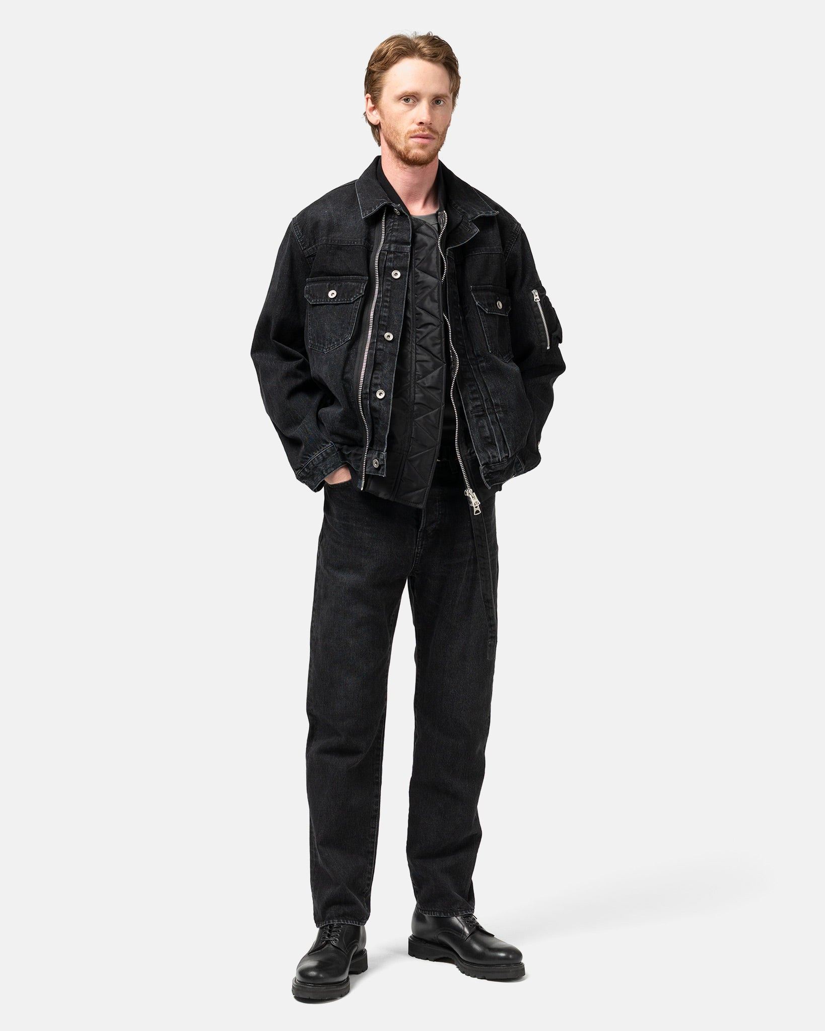 Straight Denim Pants Black - 2