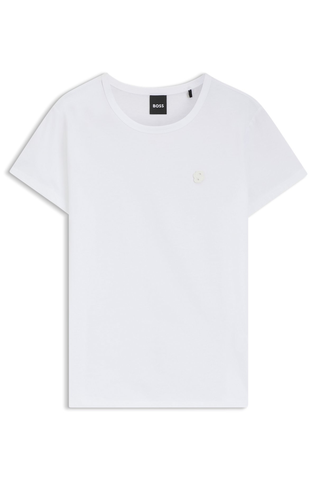 SLIM-FIT MERCERIZED-COTTON T-SHIRT WITH DOUBLE B MONOGRAM - 1