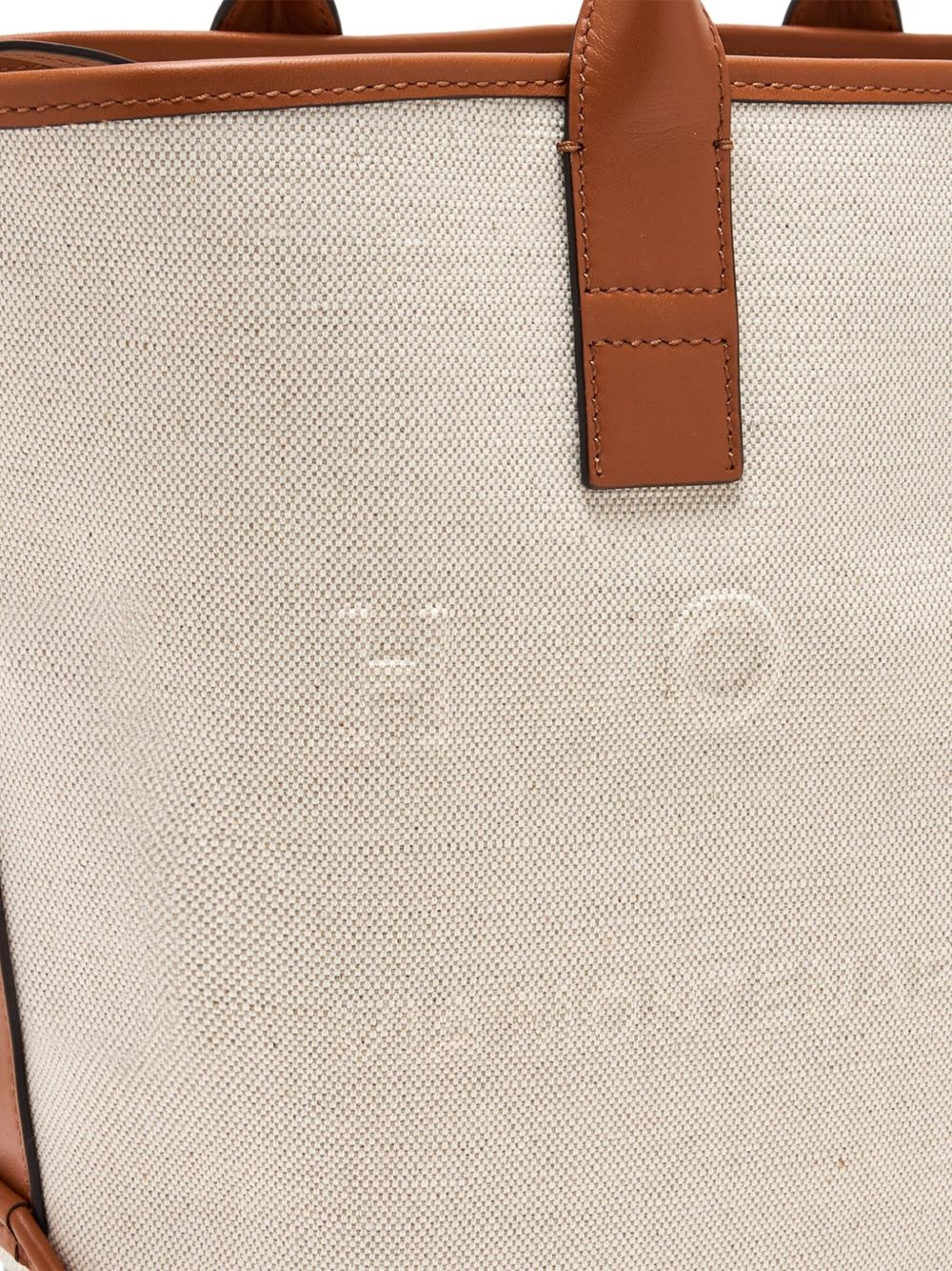 embossed-logo canvas tote bag - 3