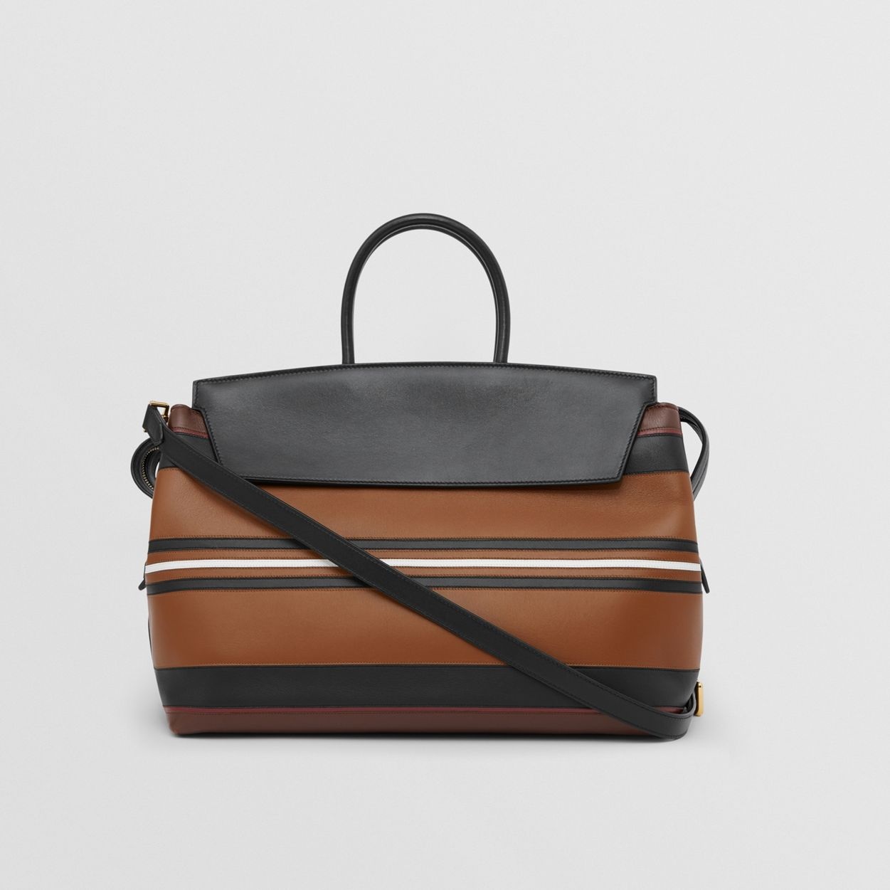 Stripe Detail Leather Large Catherine Bag - 7