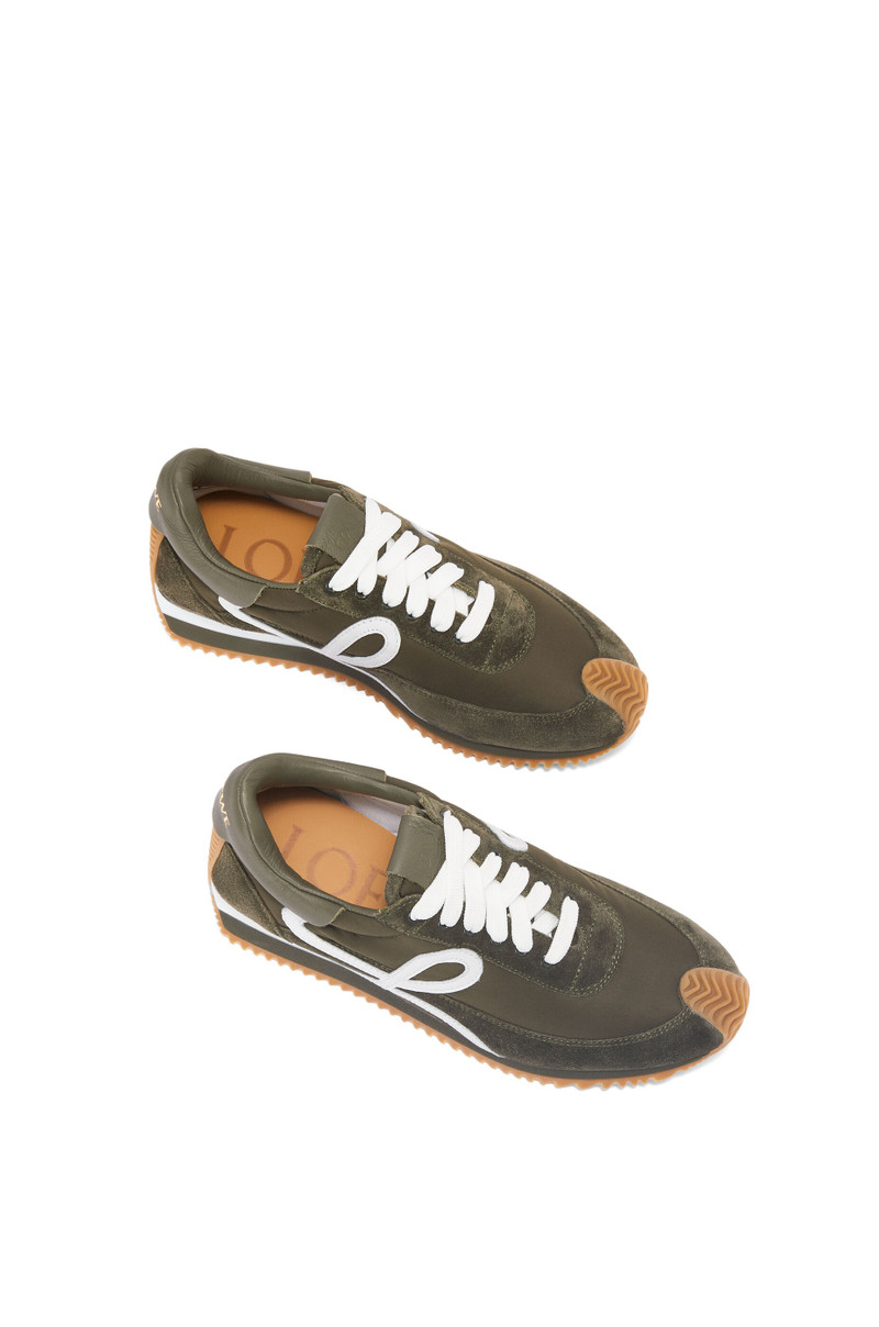 Padded flow runner in nylon and suede 3