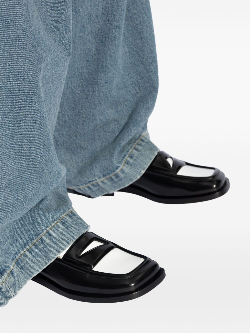 Amanda two-tone leather loafers - 5