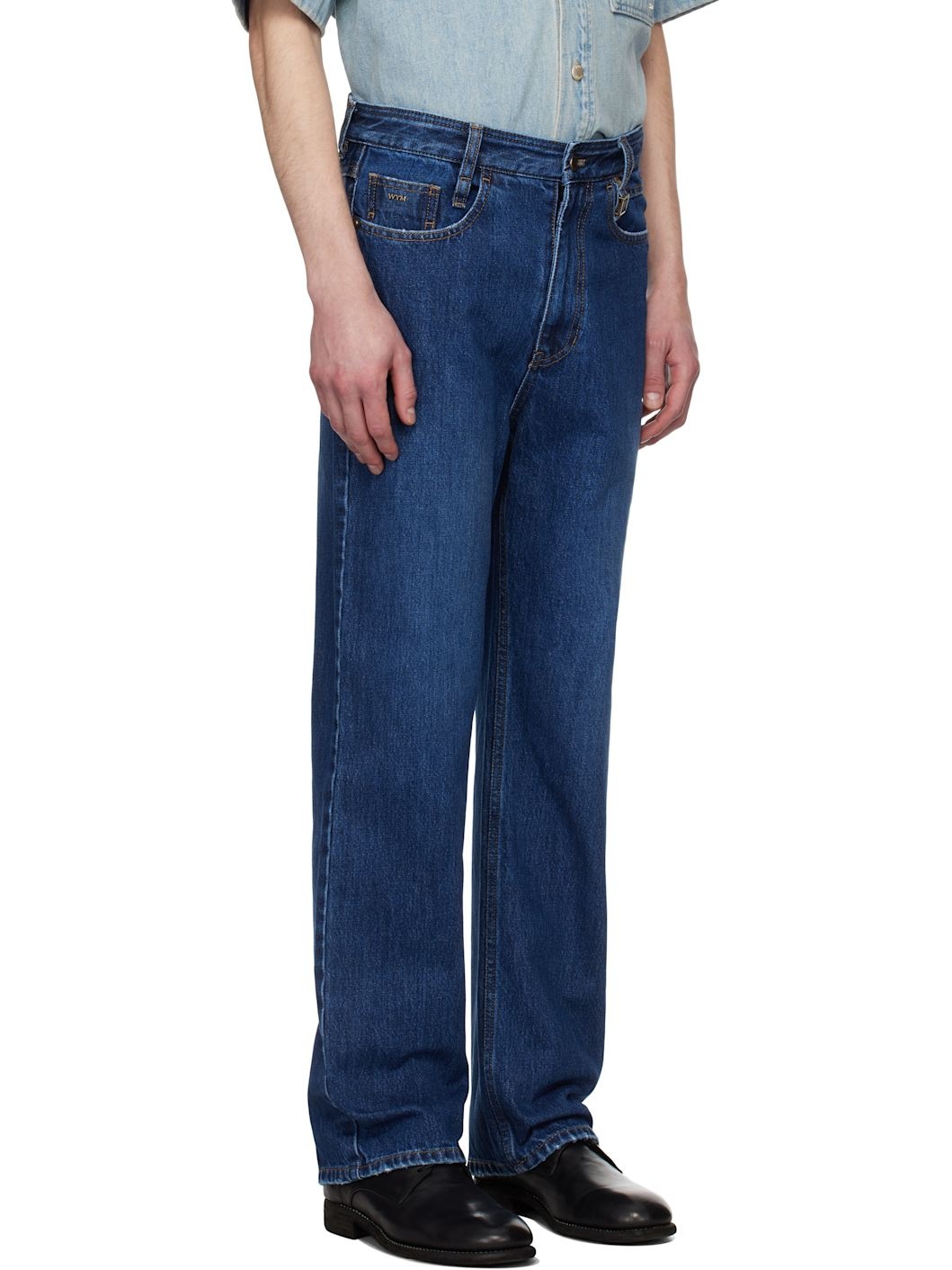 Navy New Straight Jeans - 2