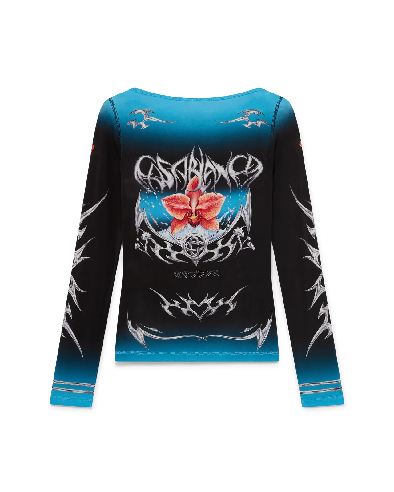 Blades Slinky Jersey Long Sleeve Top | Casablanca Paris - 2
