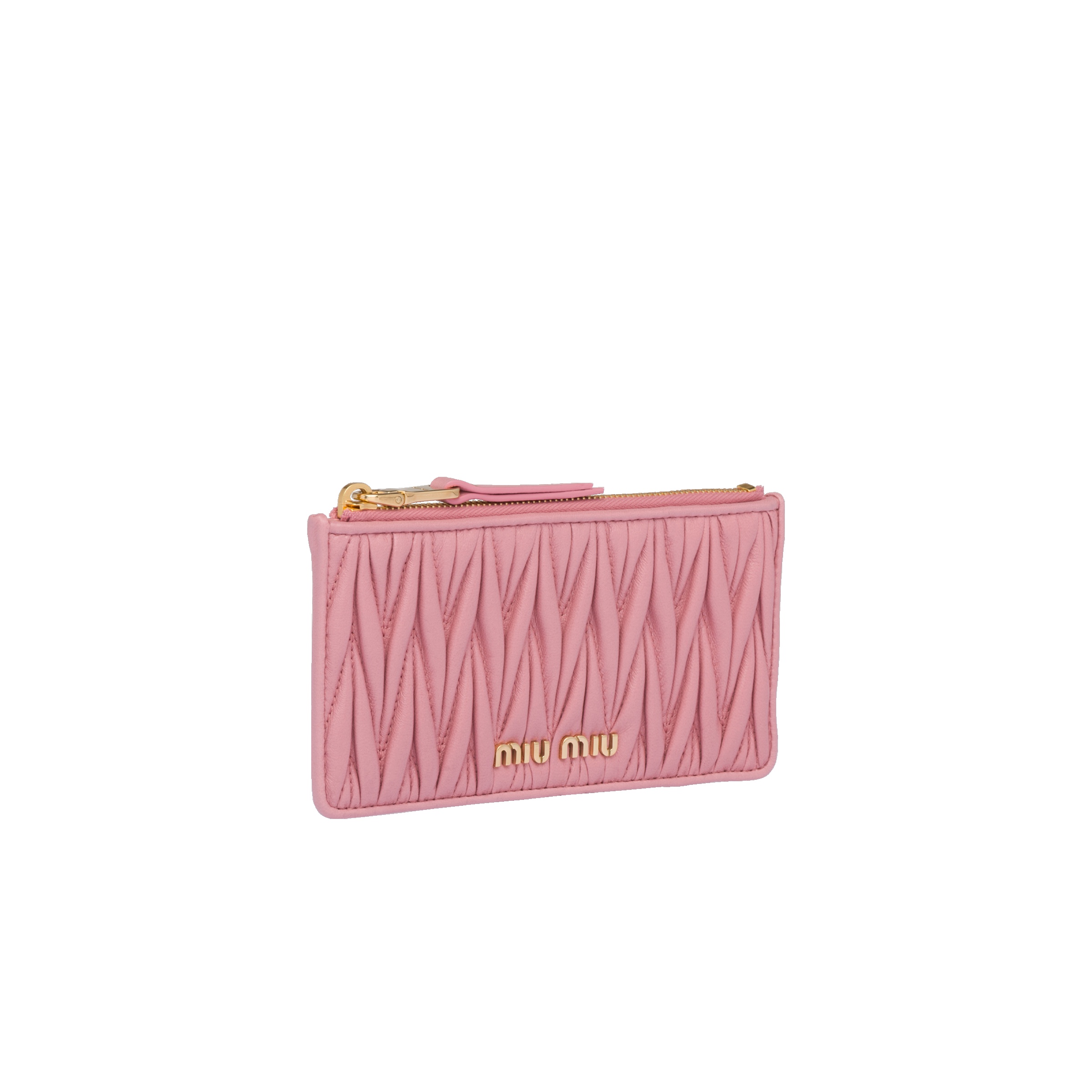 Matelassé nappa leather zipper wallet - 3