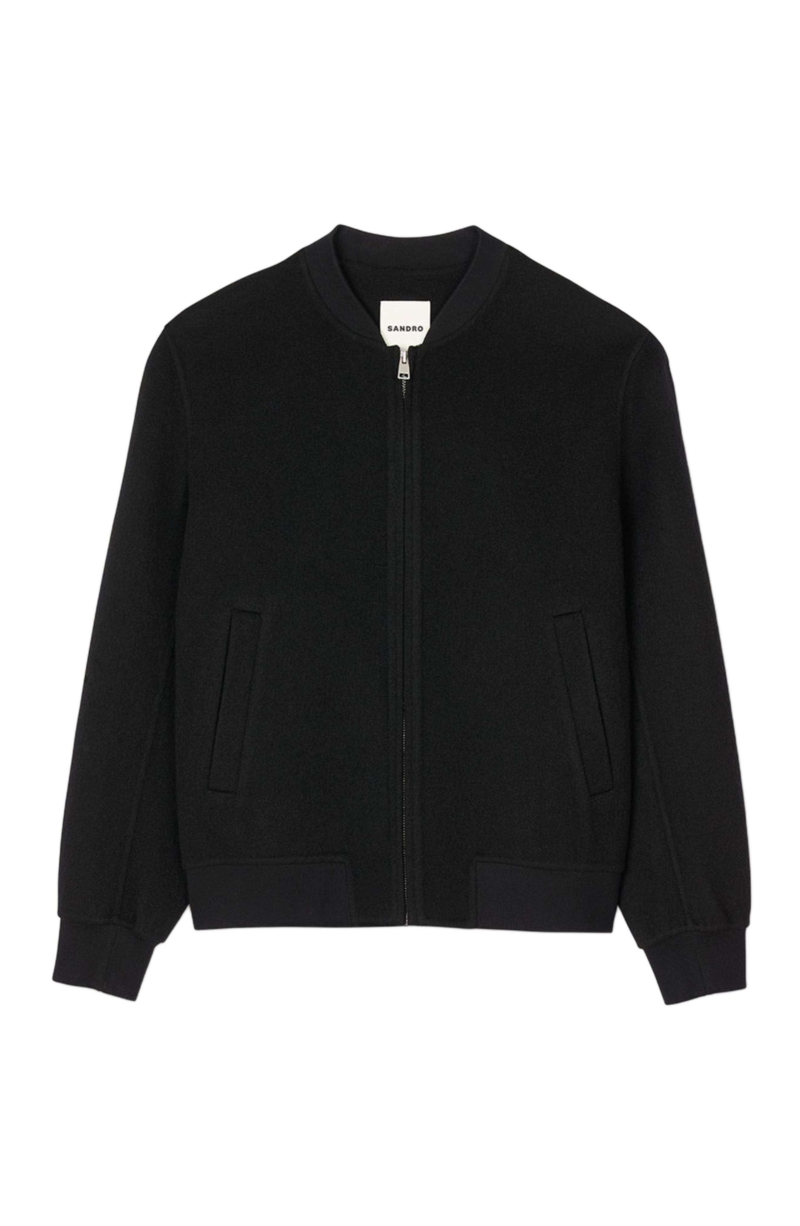 SANDRO Double-faced wool jacket in Black at Nordstrom - 5
