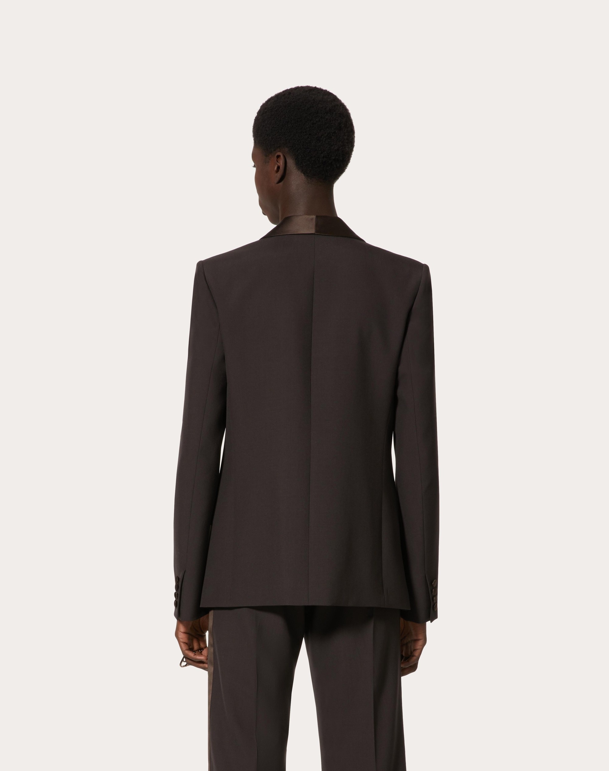 WOOL DINNER JACKET WITH MAISON VALENTINO TAILORING LABEL AND CHIFFON INNER BIB - 4
