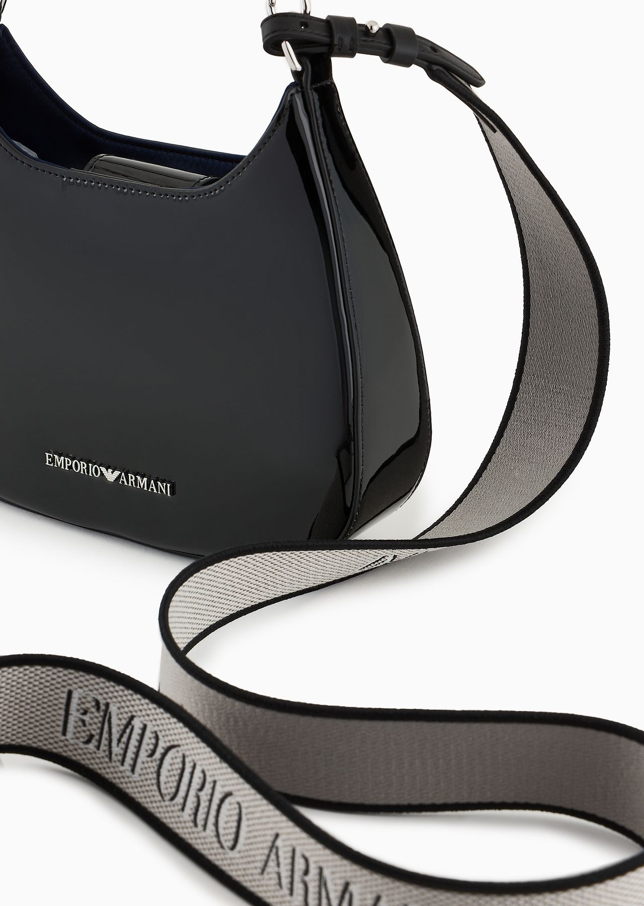 Small hobo shoulder bag in patent leather with chain strap - 5
