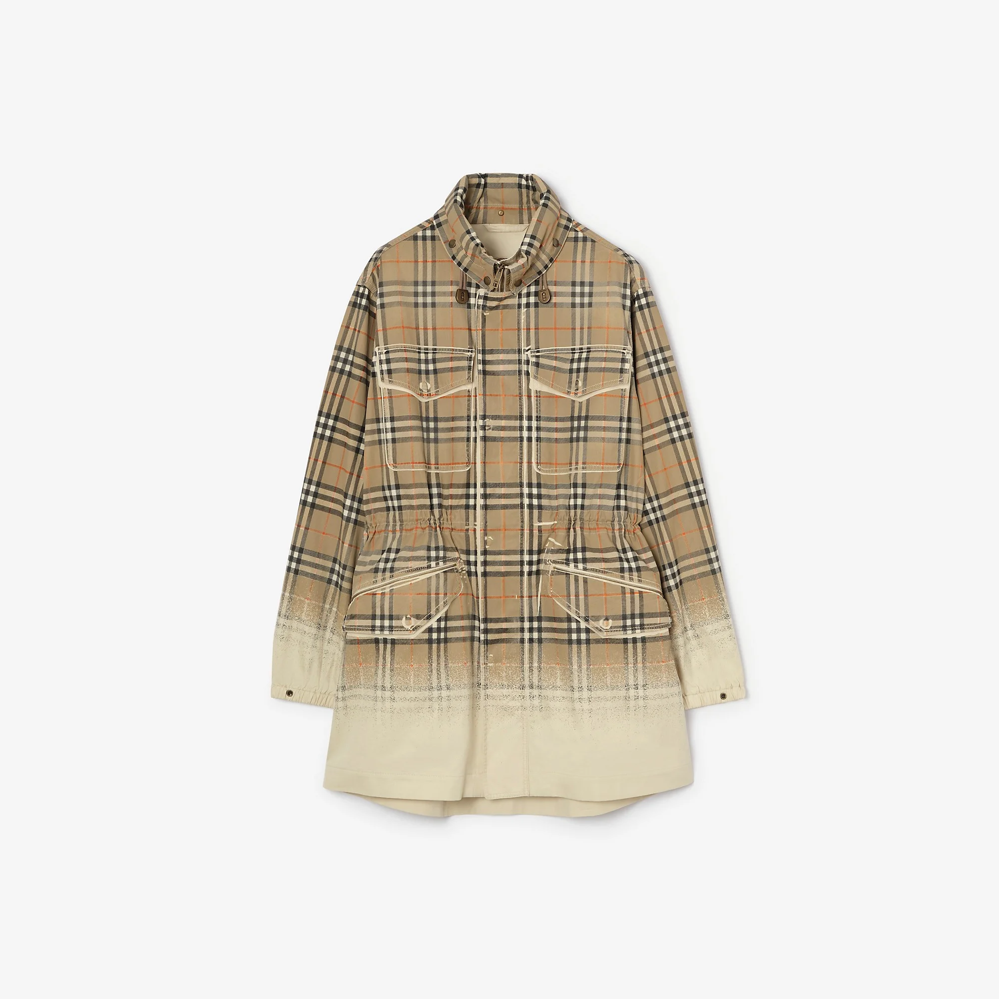 Gradient Check Tropical Gabardine Parka - 1
