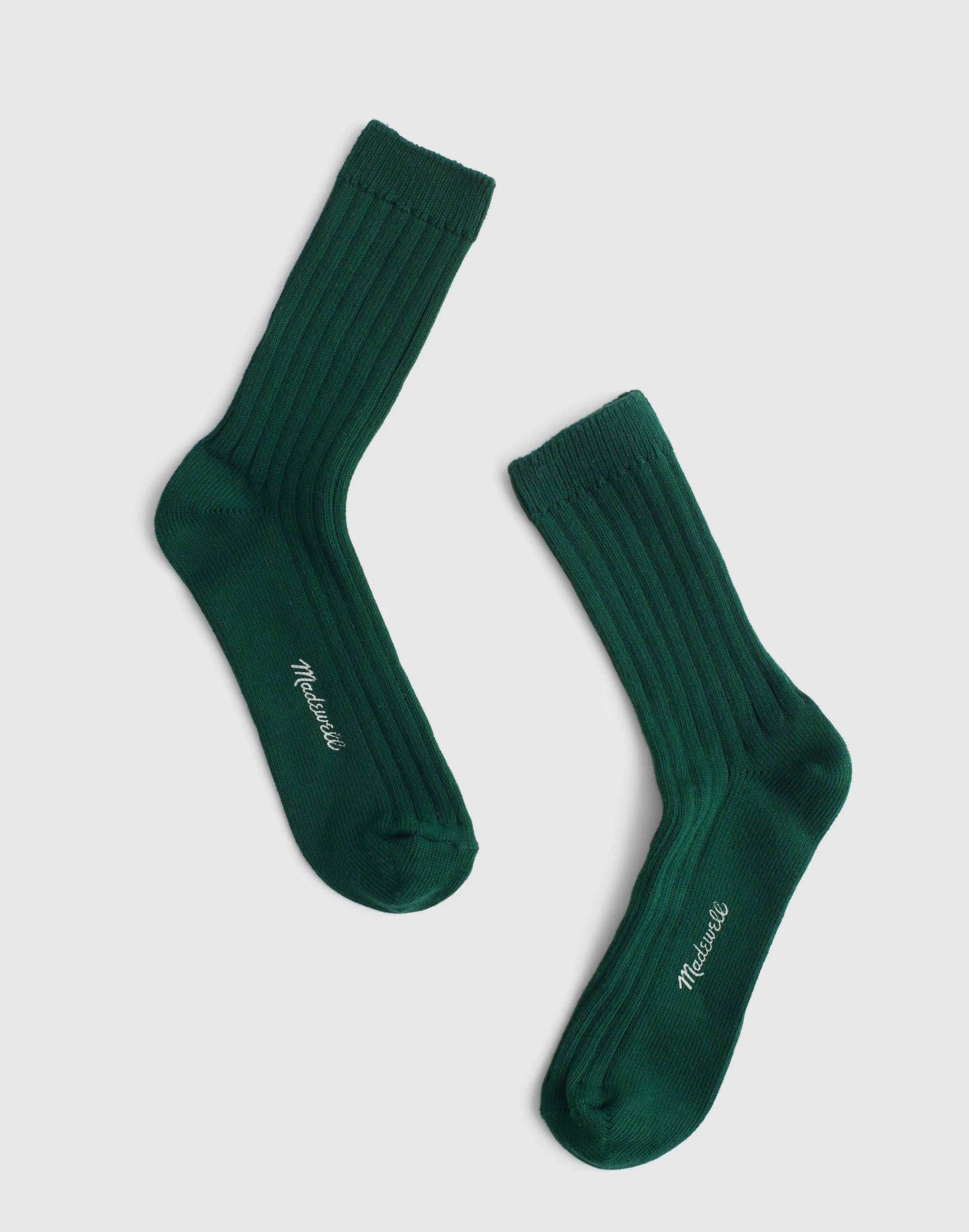 Ribbed Crew Socks in Cotton - 1