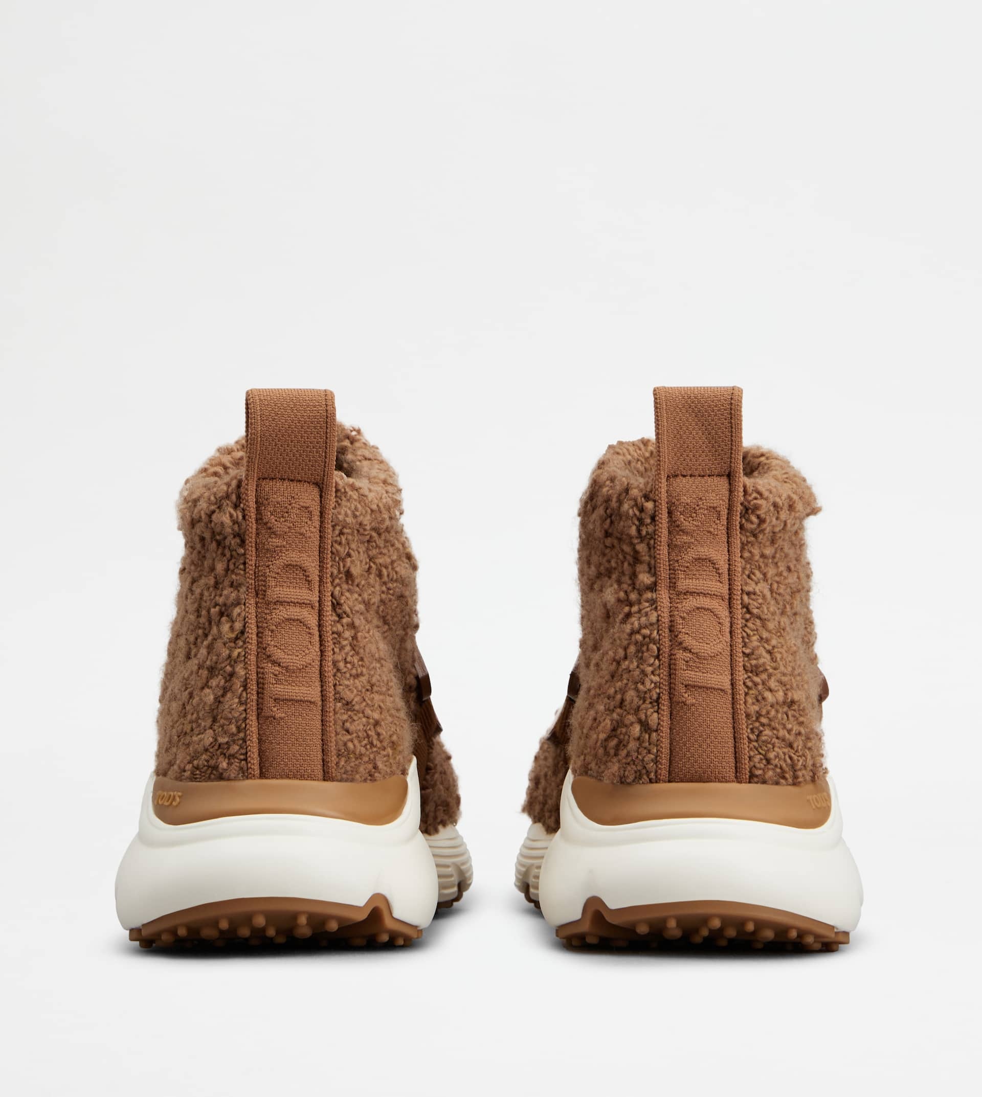 KATE SLIP-ON SNEAKERS IN BOUCLÉ KNIT - BROWN - 3