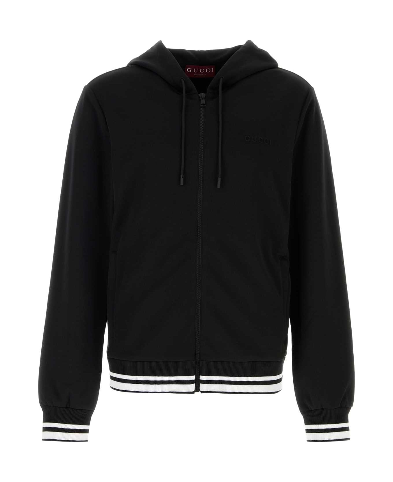 Black Tech Jersey Sweatshirt - 1