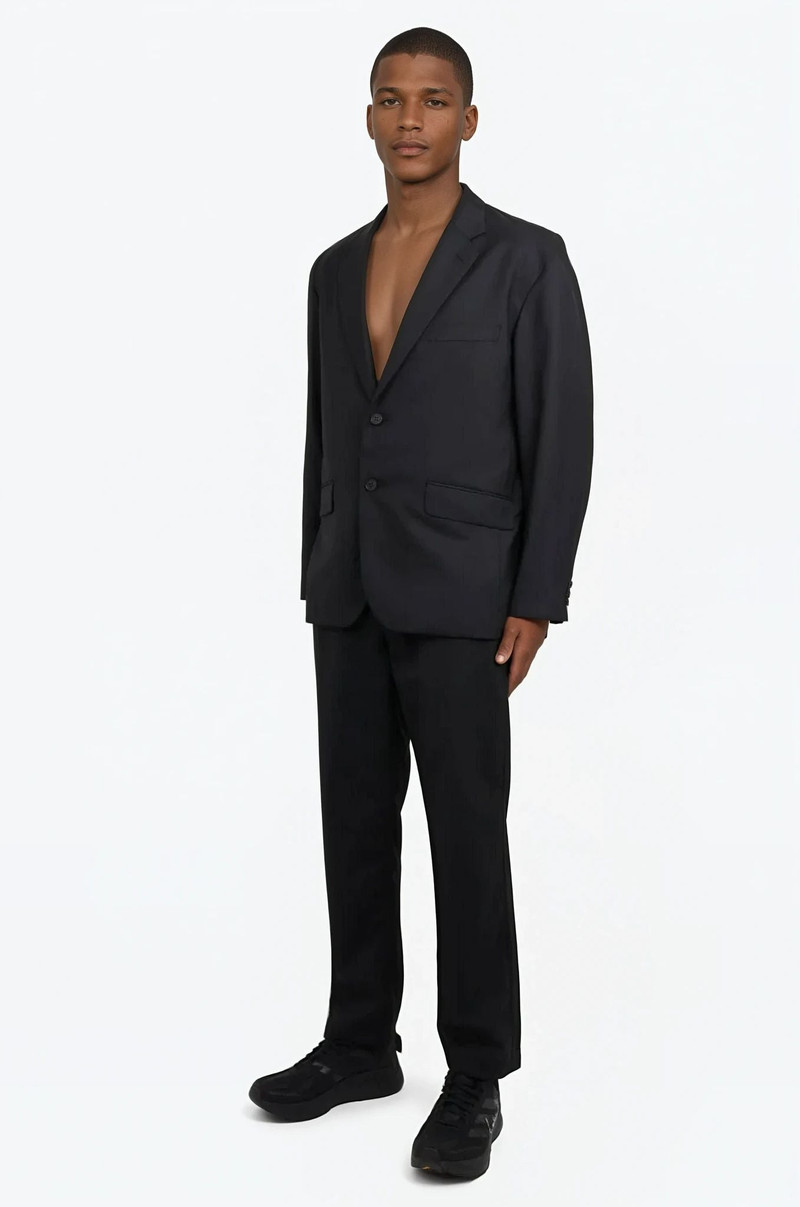 Comme des Garçons Homme SINGLE BREASTED RAMIE JACKET | BLACK outlook