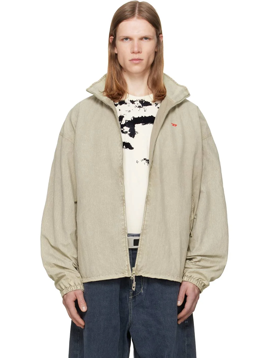 Beige Treated Taslan Jacket - 1