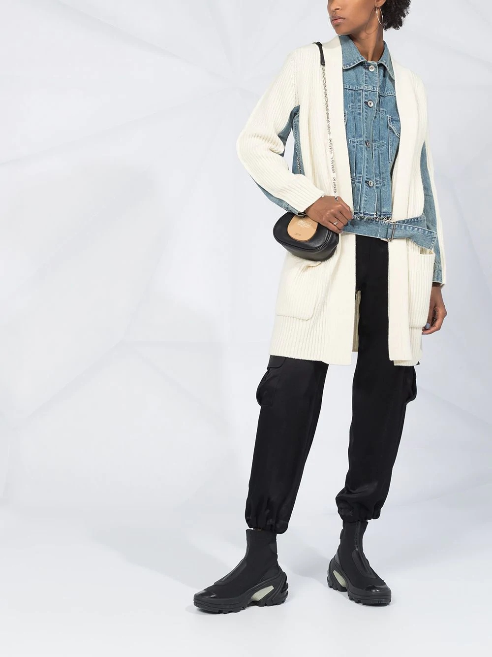 denim-panel hybrid cardi-coat - 2