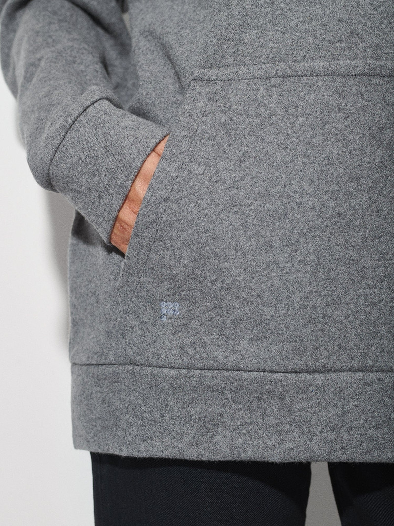 Womens Recycled Wool Jersey Hoodie - Volcanic Grey 5
