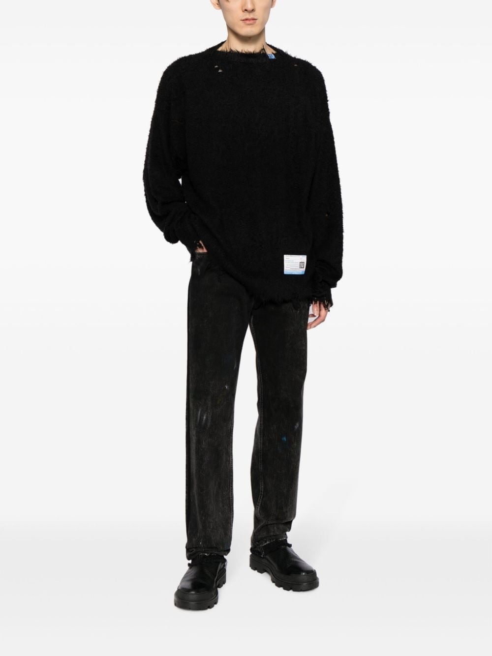logo-patches distressed-finish jumper - 2