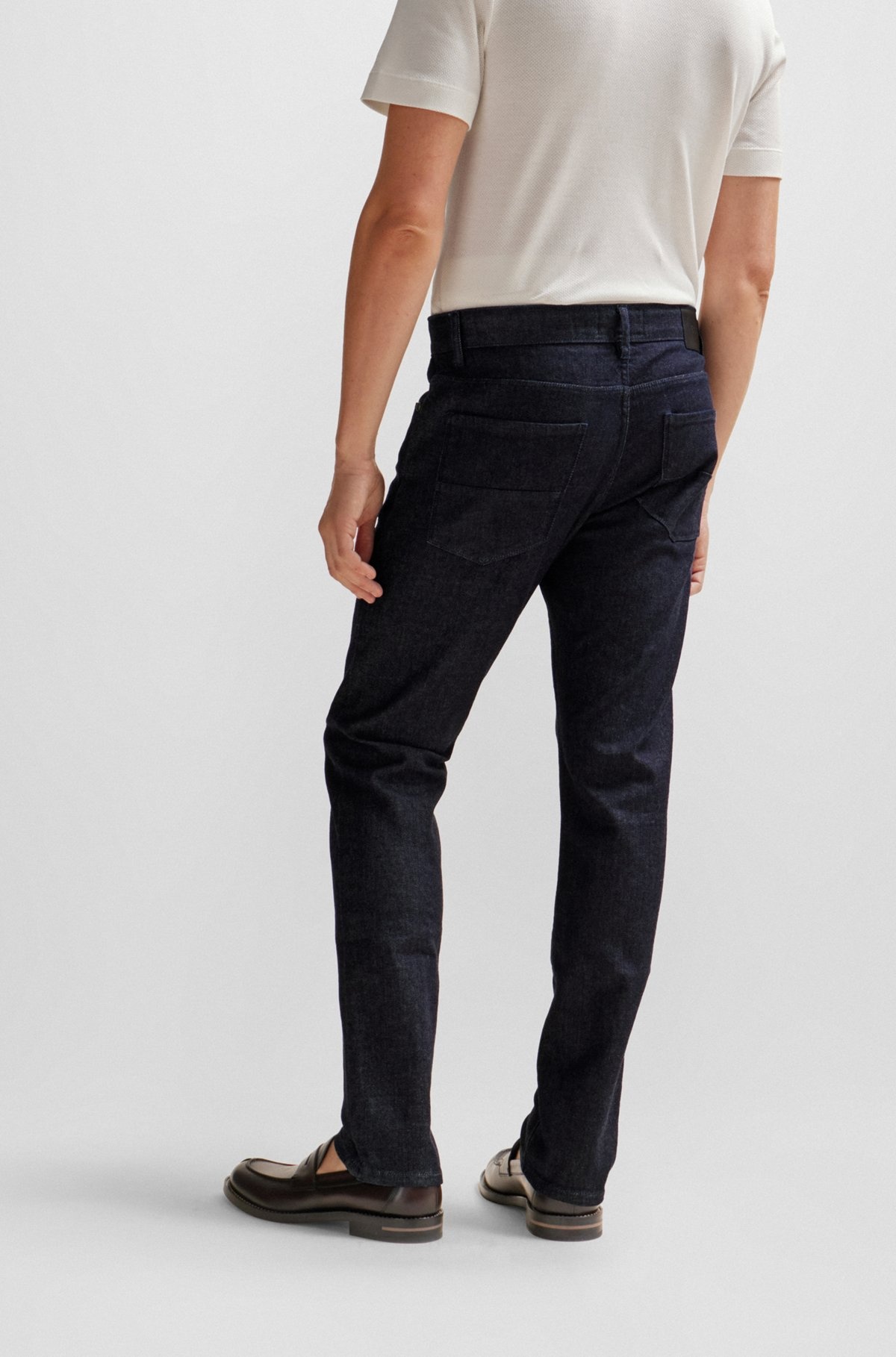 SLIM-FIT JEANS IN BLUE LUXURY-COMFORT DENIM - 4