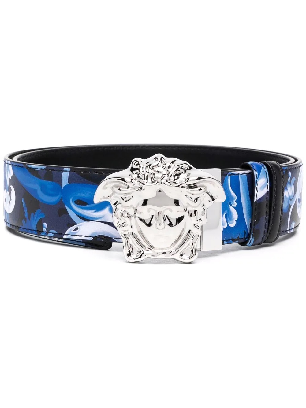 La Medusa logo-buckle Barocco-print belt - 1