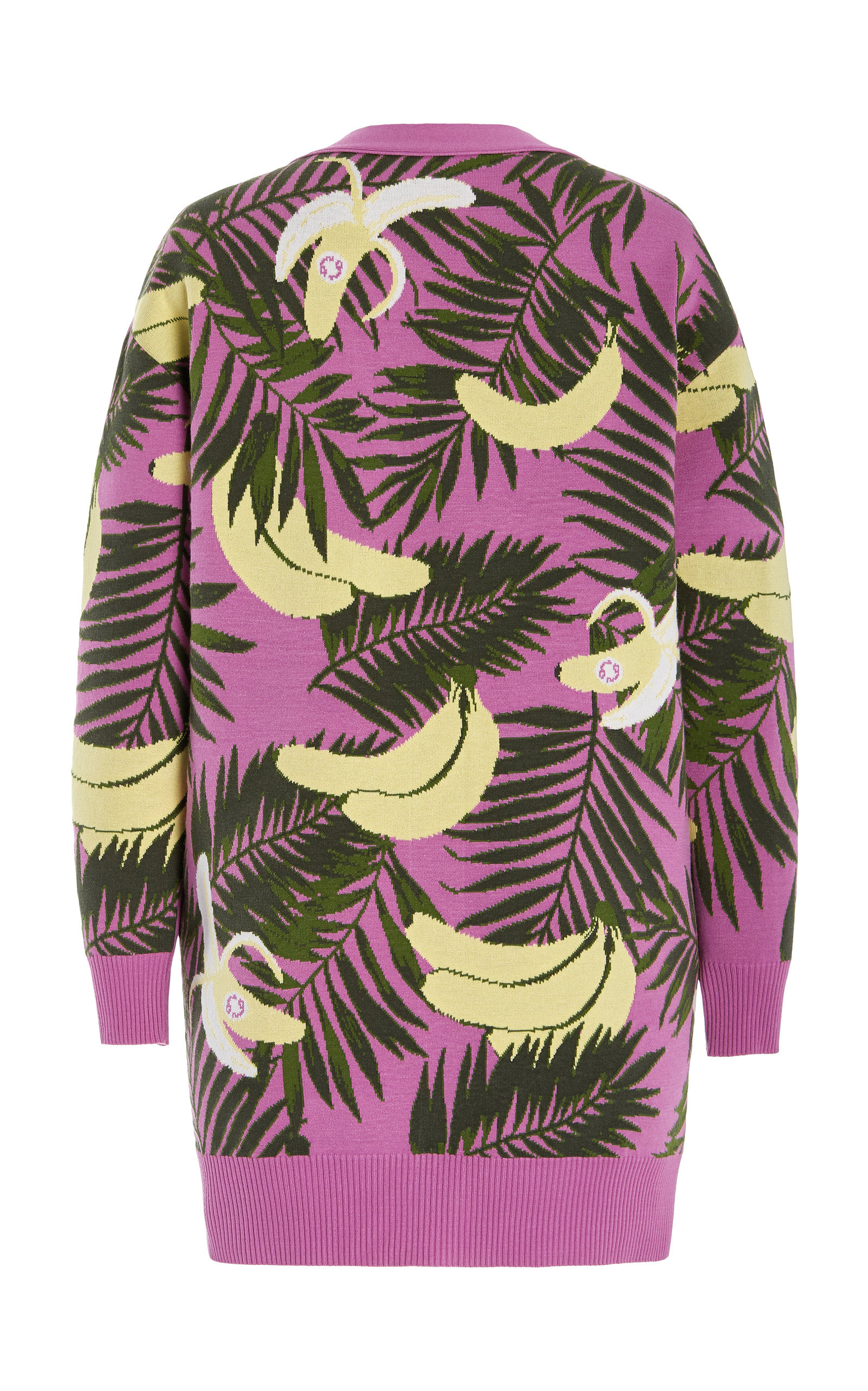 Banana-Intarsia Knitted Cardigan print - 5