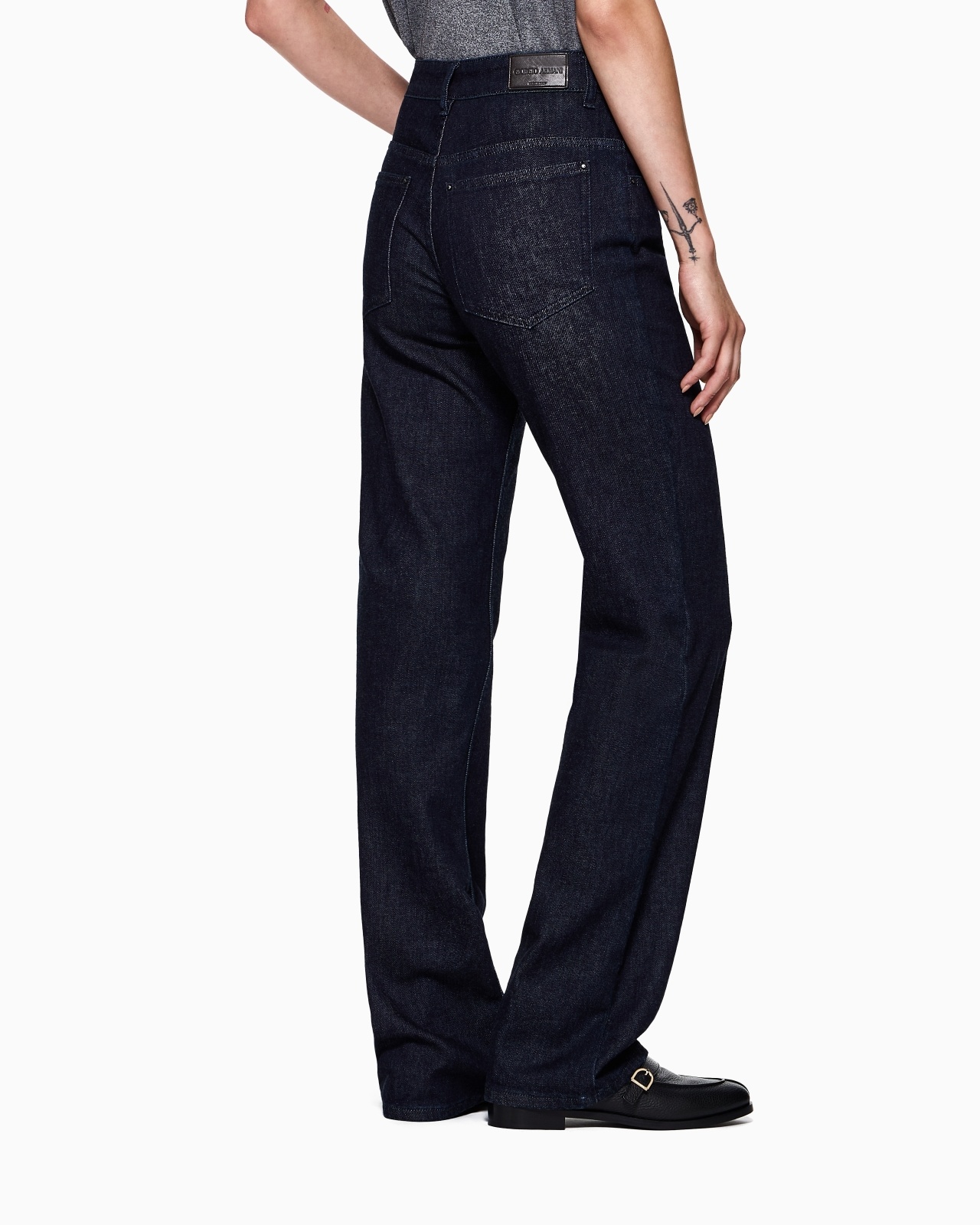 DENIM COLLECTION FIVE-POCKET FLARED TROUSERS IN STRETCH DENIM - 3