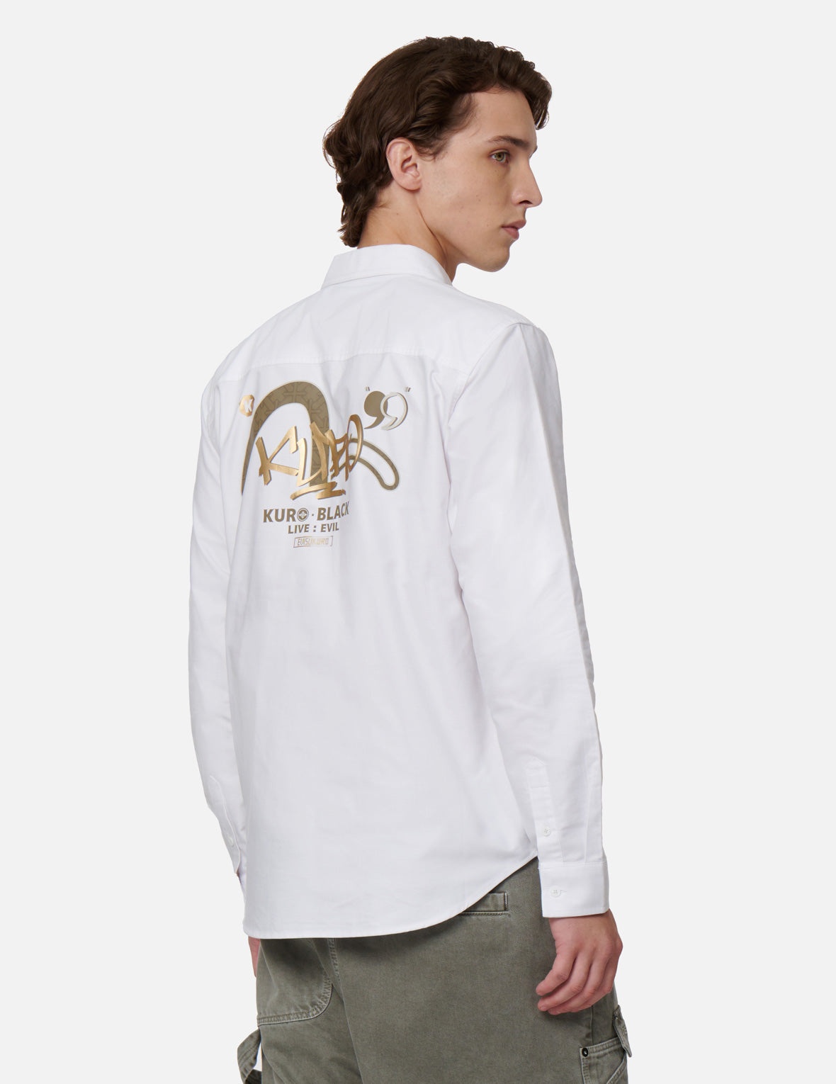 Graffiti Logo Foil Print Seagull Oxford Shirt - 7
