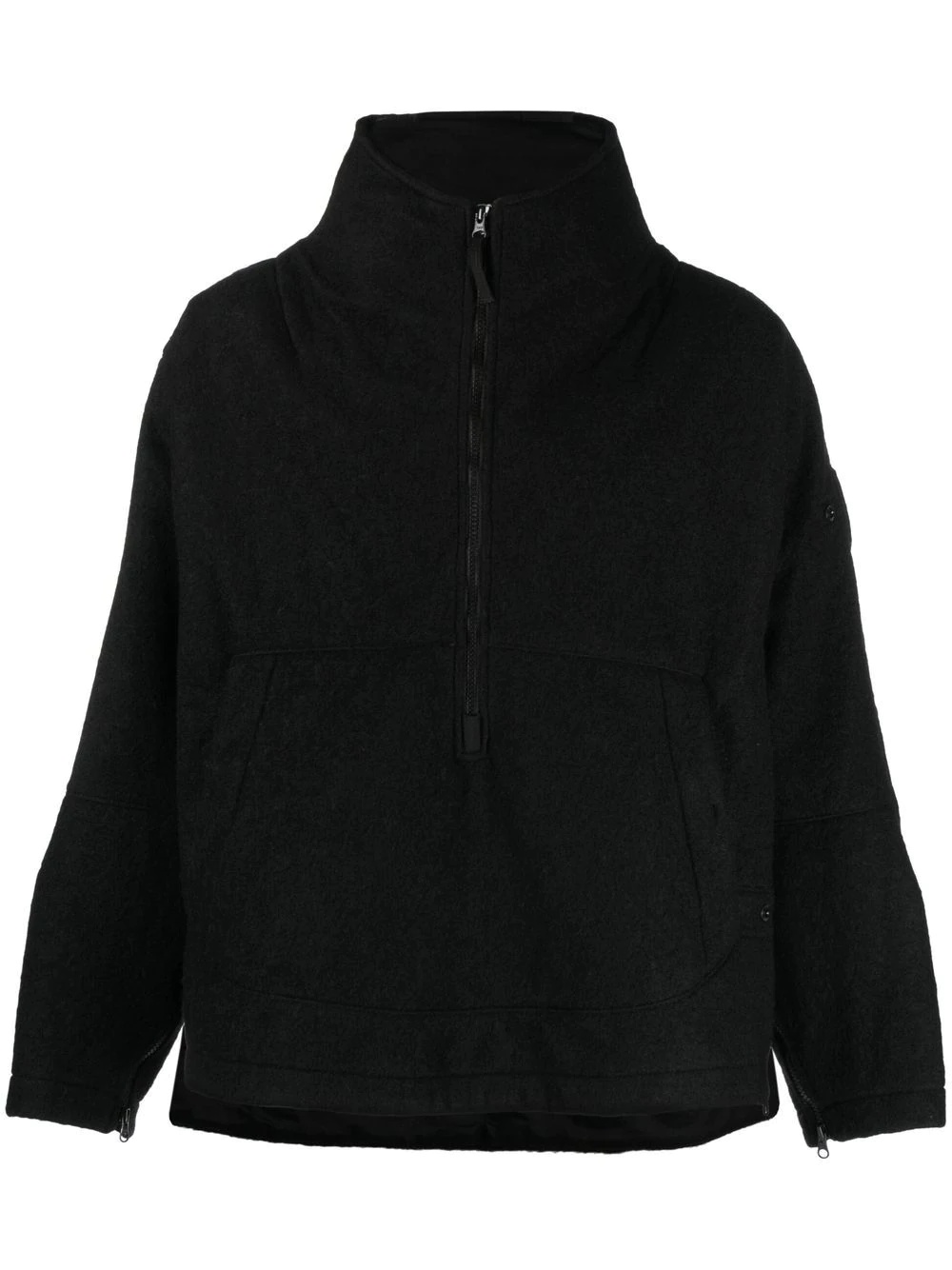 high neck cotton zip-up jacket - 1