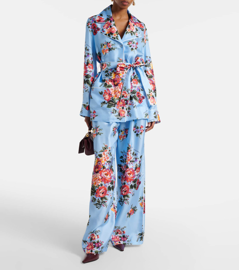 Dolce & Gabbana Floral belted silk blouse outlook