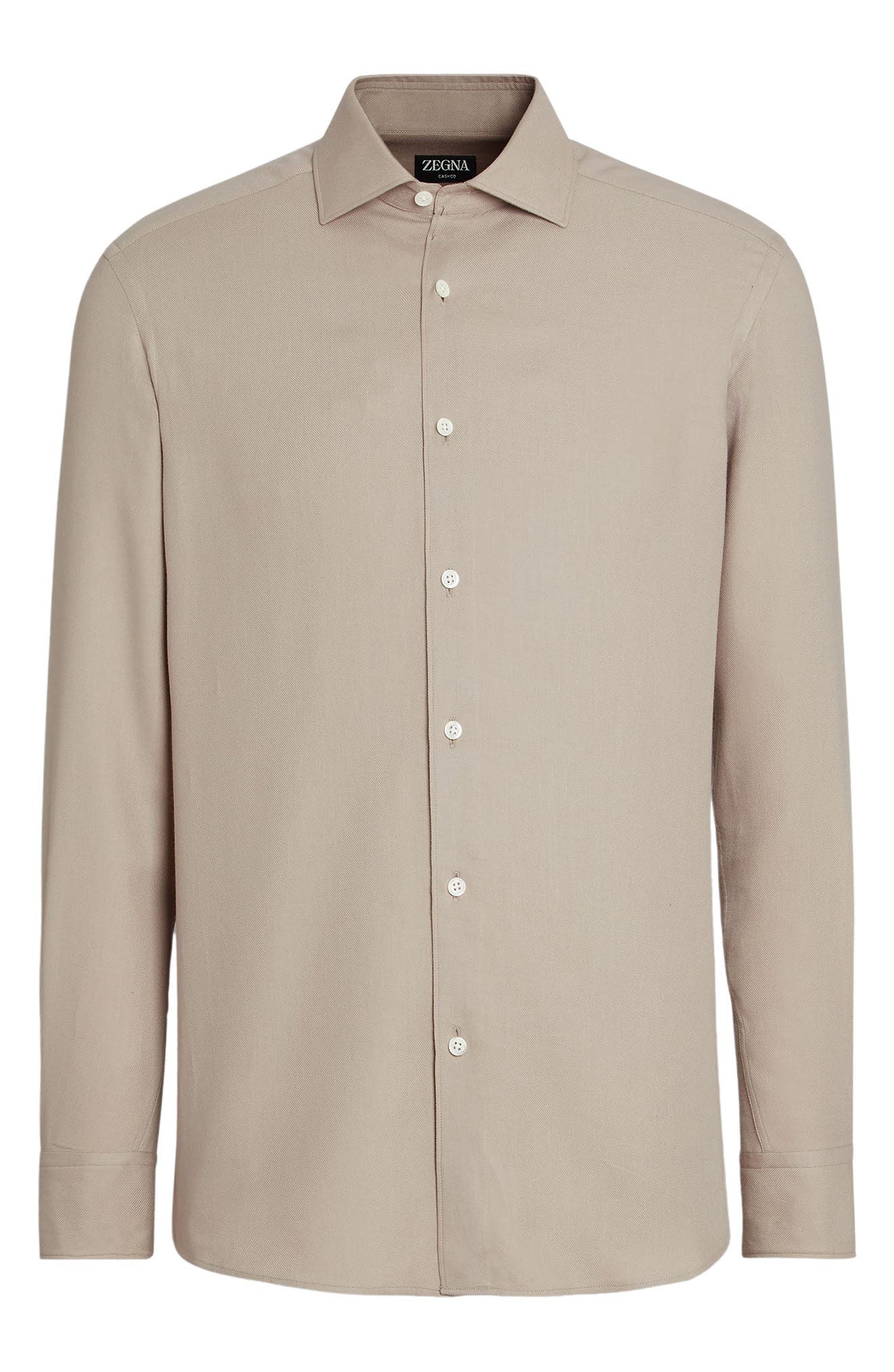 ZEGNA Cashco Cotton & Cashmere Button-Up Shirt in Piedicavallo at Nordstrom - 5